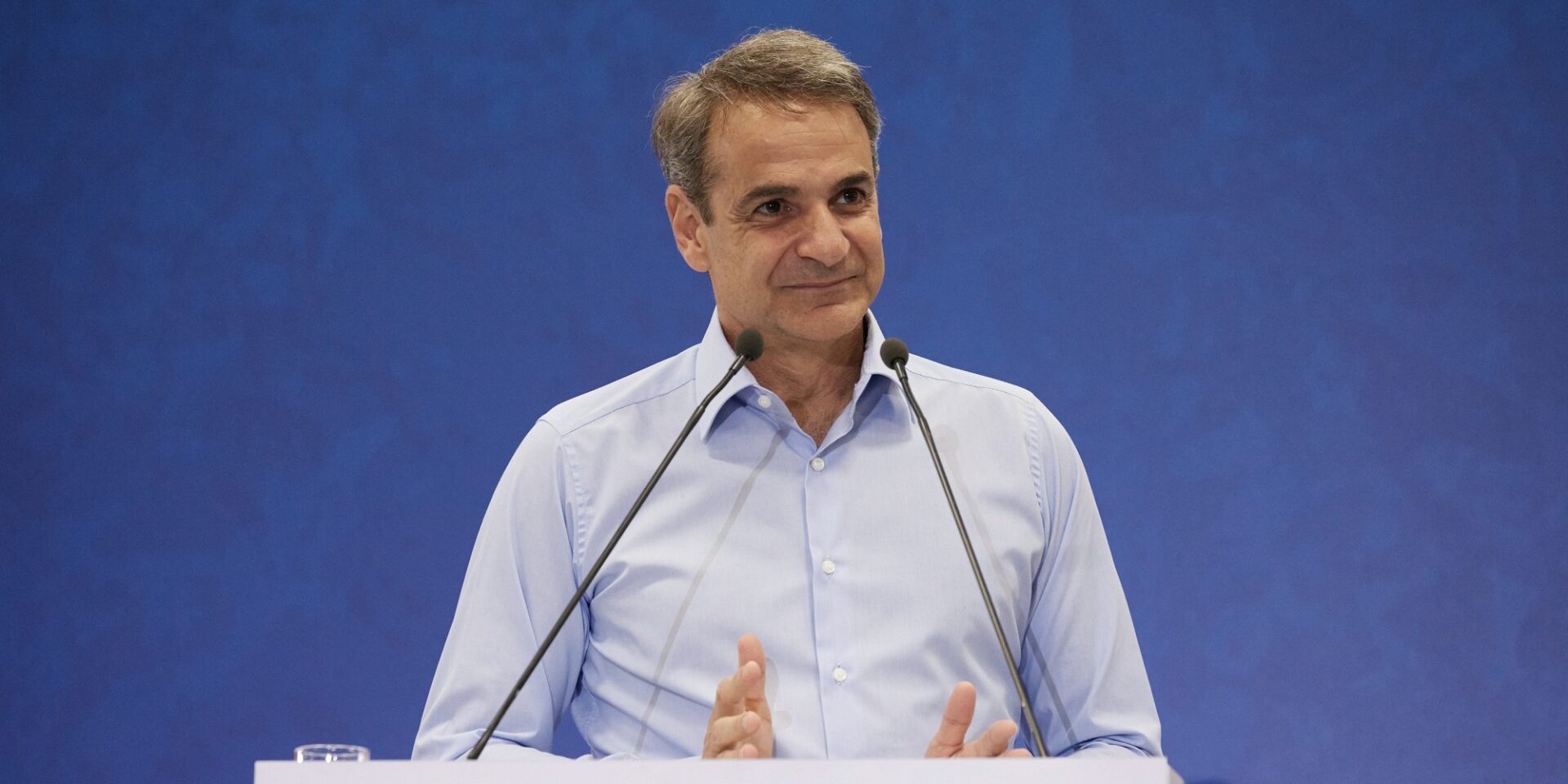 Ο Κυριάκος Μητσοτάκης σε ομιλία