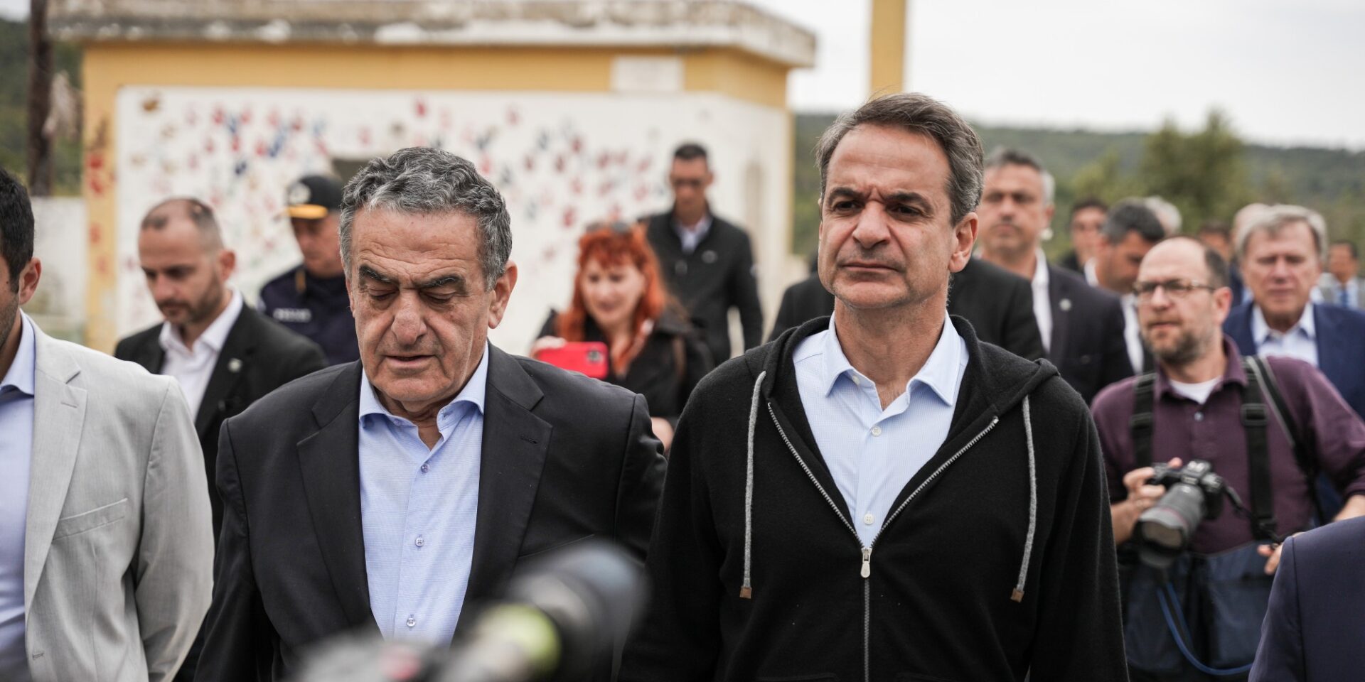 Ο Κυριάκος Μητσοτάκης στη Λέσβο