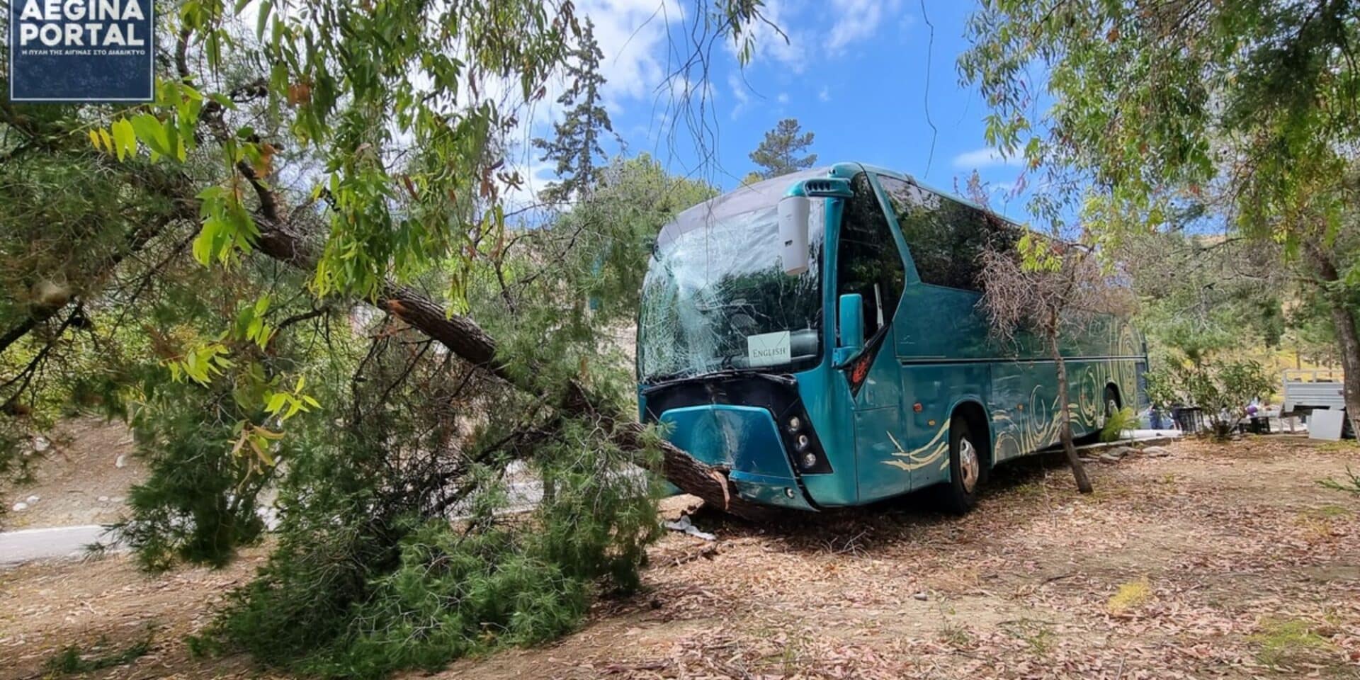 To λεωφορείο που προκάλεσε το τροχαίο στην Αίγινα