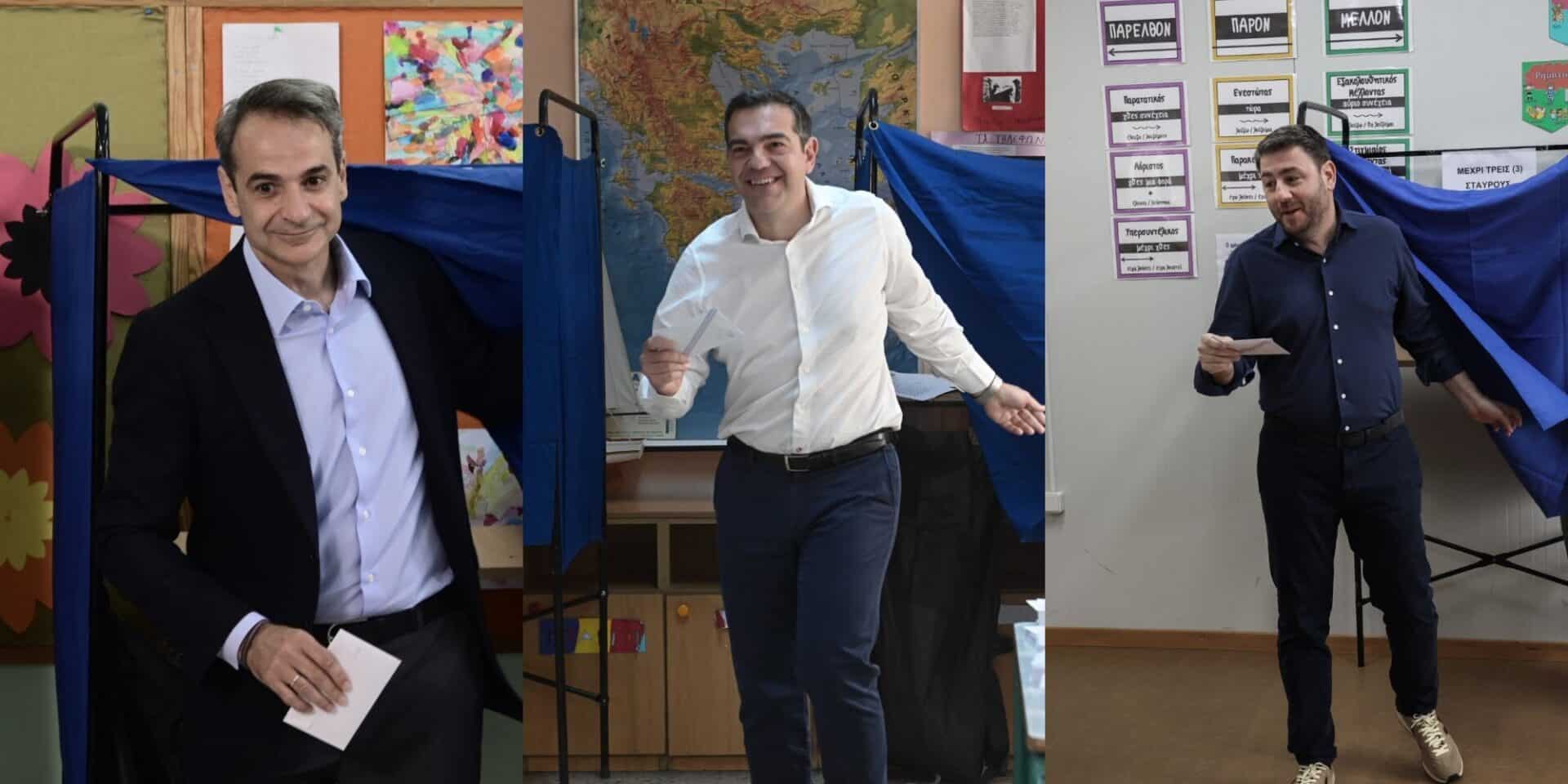 Κυριάκος Μητσοτάκης, Αλέξης Τσίπρας και Νίκος Ανδρουλάκης