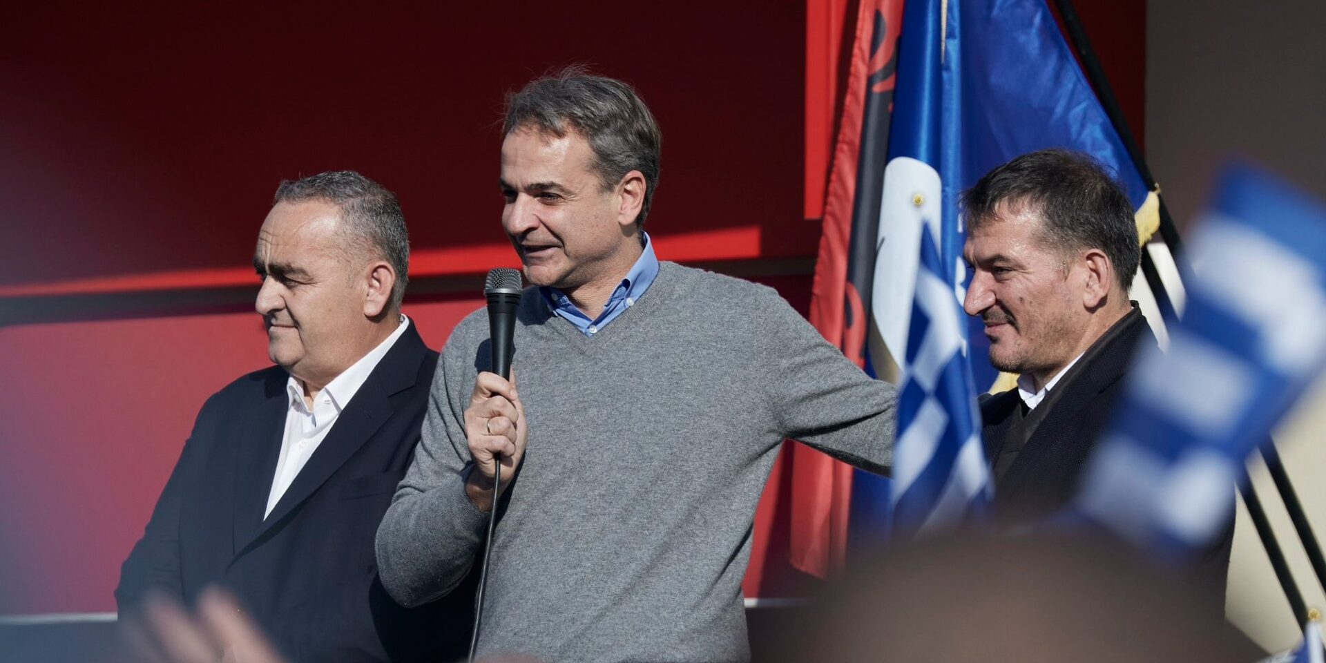 Ο Πύρρος Δήμας με τον Κυριάκο Μητσοτάκη και τον Φρέντι Μπελέρη