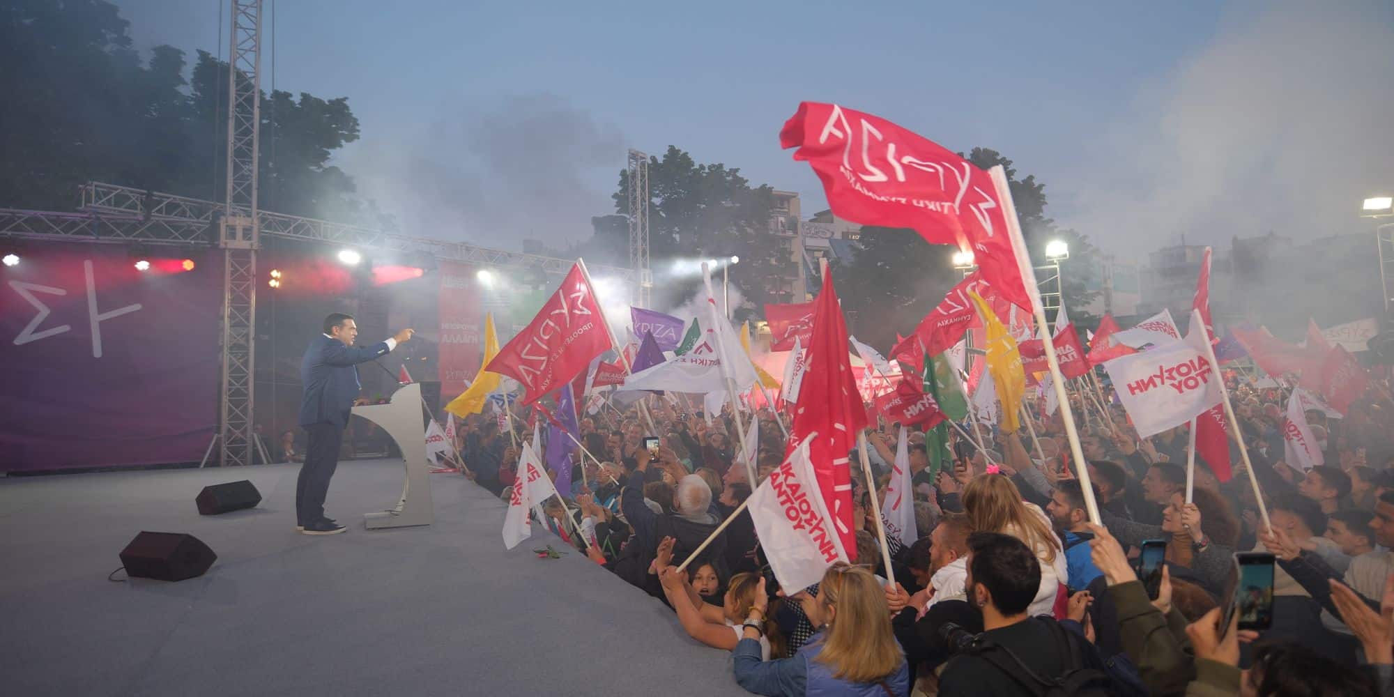 Ο Αλέξης Τσίπρας σε προεκλογική συγκέντρωση του ΣΥΡΙΖΑ