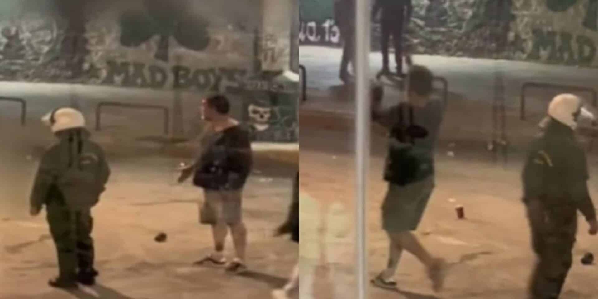 Ο Βασίλης Μπισμπίκης στα επεισόδια στη Λεωφόρο
