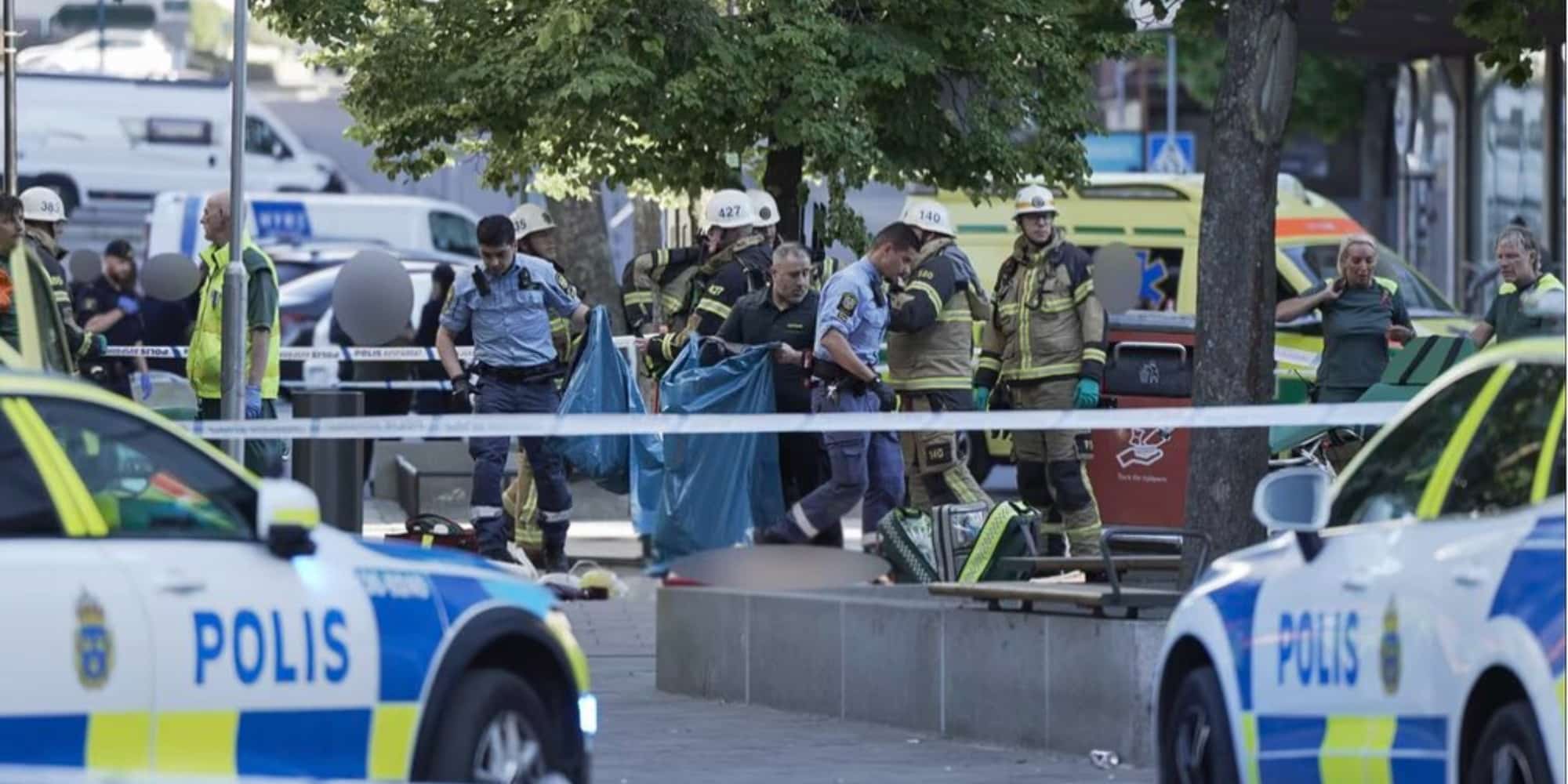 Εικόνα από το σημείο που έπεσαν οι πυροβολισμοί στη Σουηδία