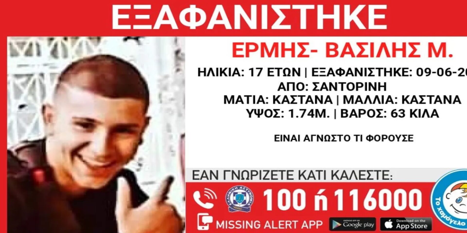 Εξαφανίστηκε 17χρονος στη Σαντορίνη
