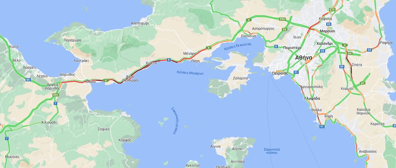 kinisi 25 6 - Κίνηση τώρα: Μποτιλιάρισμα 30 χιλιομέτρων πριν τα διόδια της Ελευσίνας (live ο χάρτης)