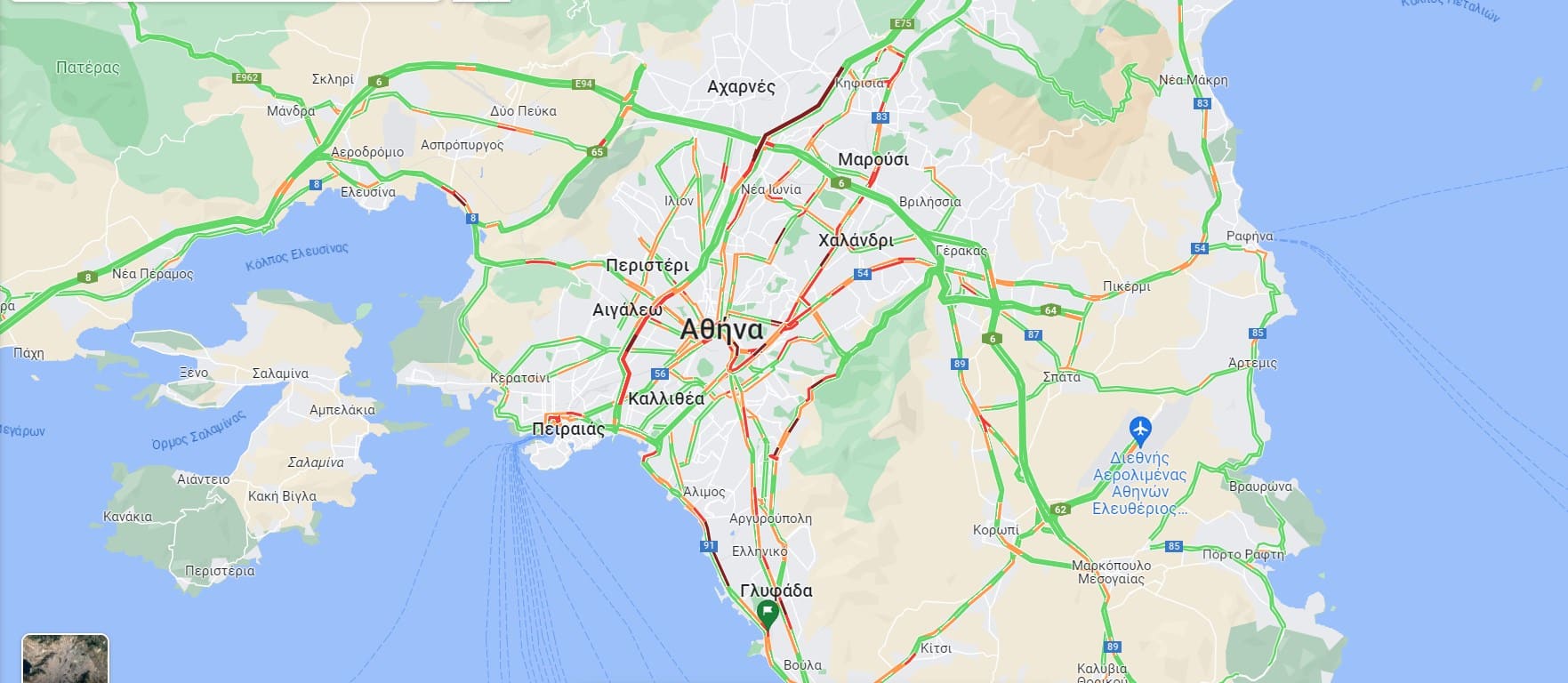 Κίνηση τώρα στην Αττική