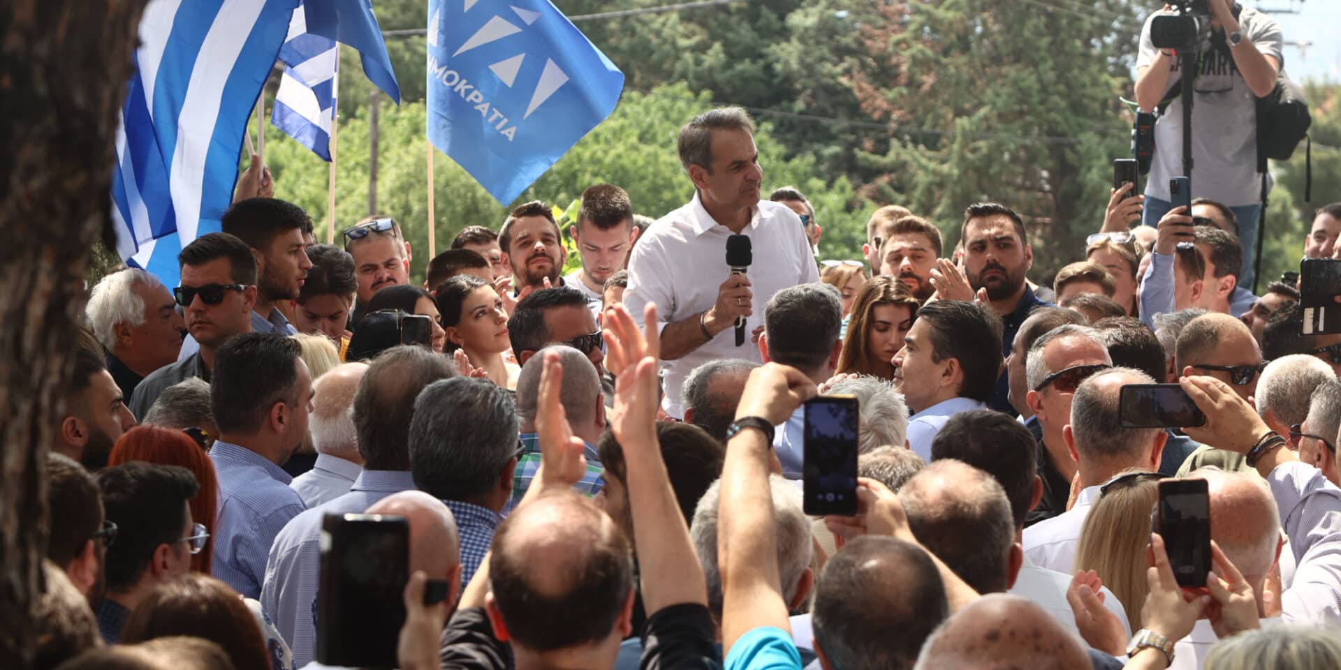 Ο Κυριάκος Μητσοτάκης σε ομιλία του