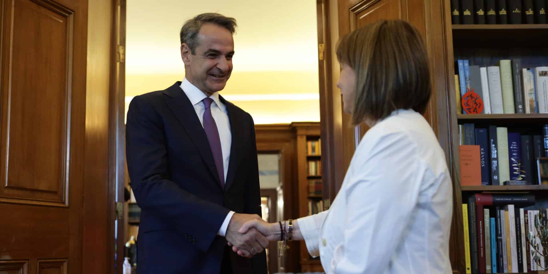 Ο Κυριάκος Μητσοτάκης με την Πρόεδρο της Δημοκρατίας