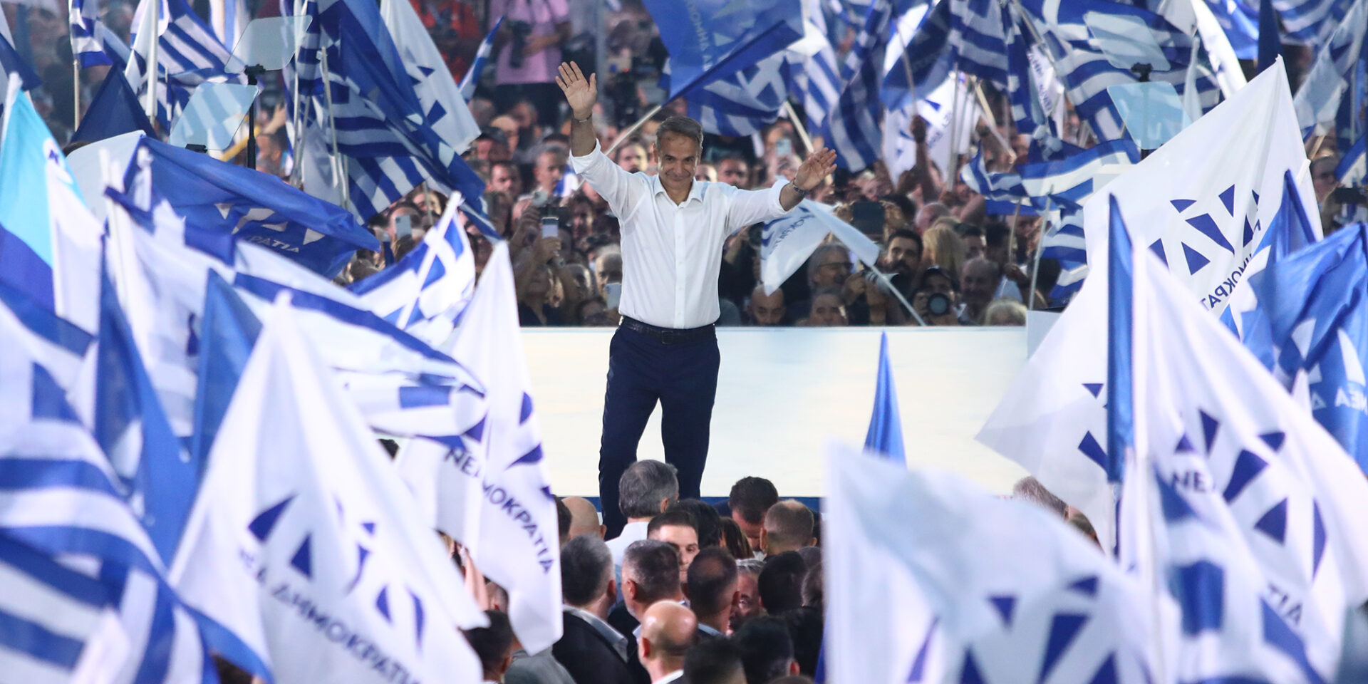 Ο Κυριάκος Μητσοτάκης στο Σύνταγμα