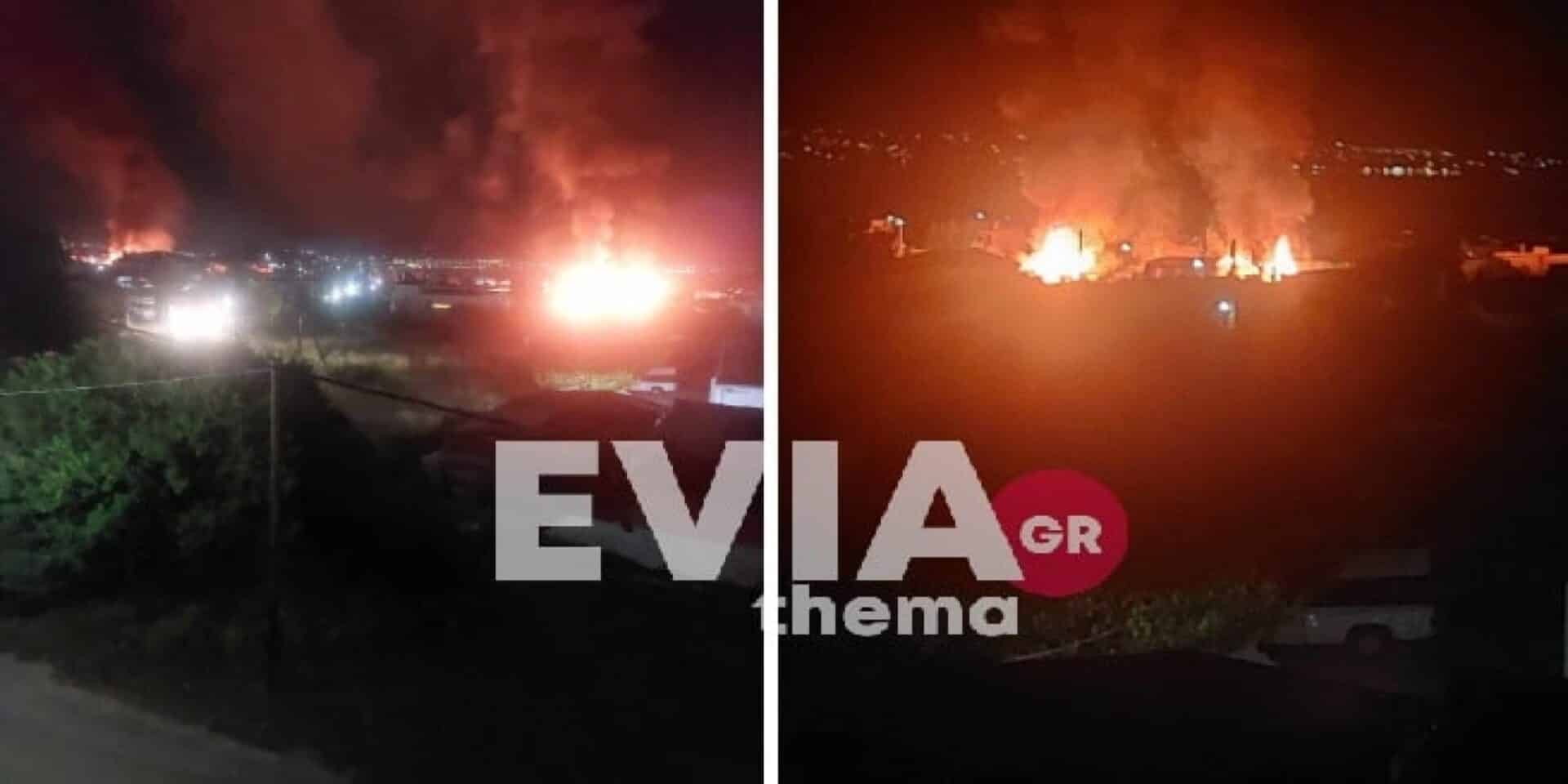 Δύο σπίτια τυλίχτηκαν στις φλόγες στη Χαραυγή Χαλκίδας