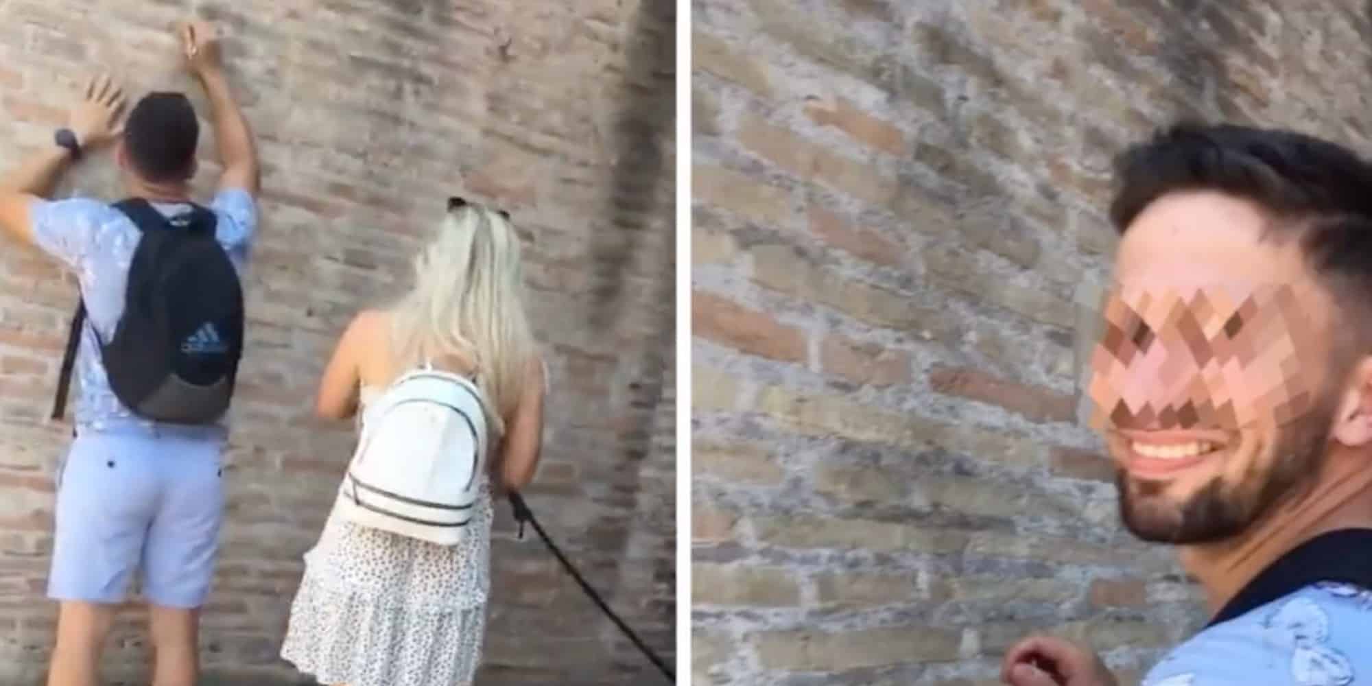 Τουρίστας βανδαλίζει το Κολοσσαίο με κλειδί
