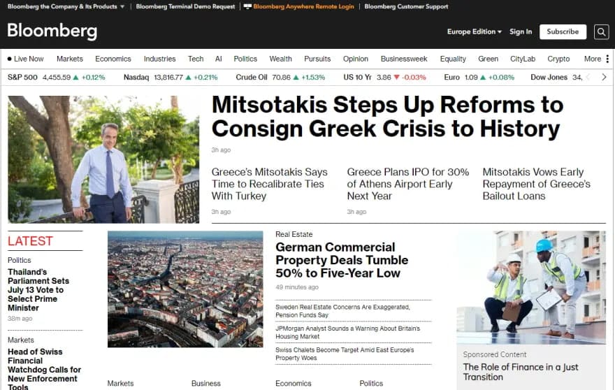 bloomberg mitsotakis - Βloomberg για Μητσοτάκη: «Επιταχύνει τις μεταρρυθμίσεις για να περάσει η ελληνική κρίση στην ιστορία»