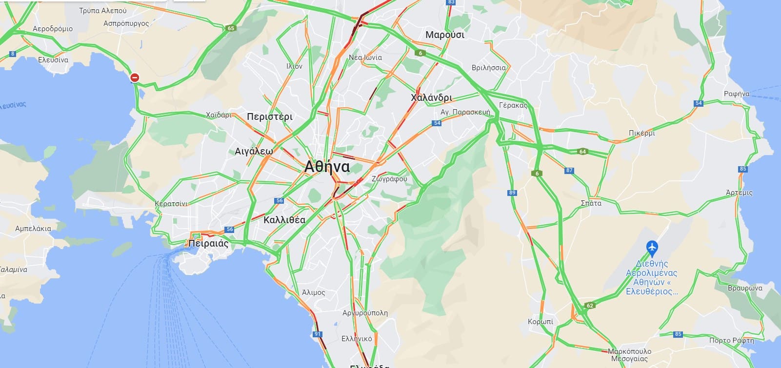 Κίνηση τώρα στην Αττική