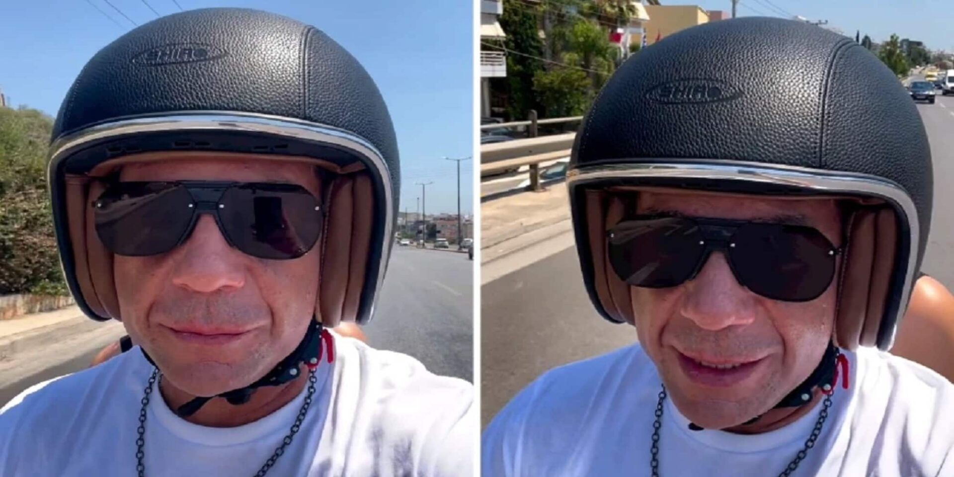 Ο Μαζωνάκης τραγουδάει και βγάζει βίντεο ενώ οδηγεί μηχανάκι