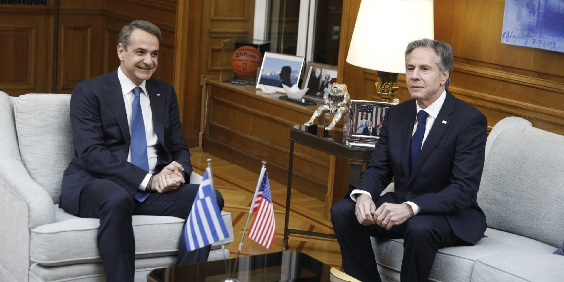 Ο Κυριάκος Μητσοτάκης με τον Άντονι Μπλίνκεν