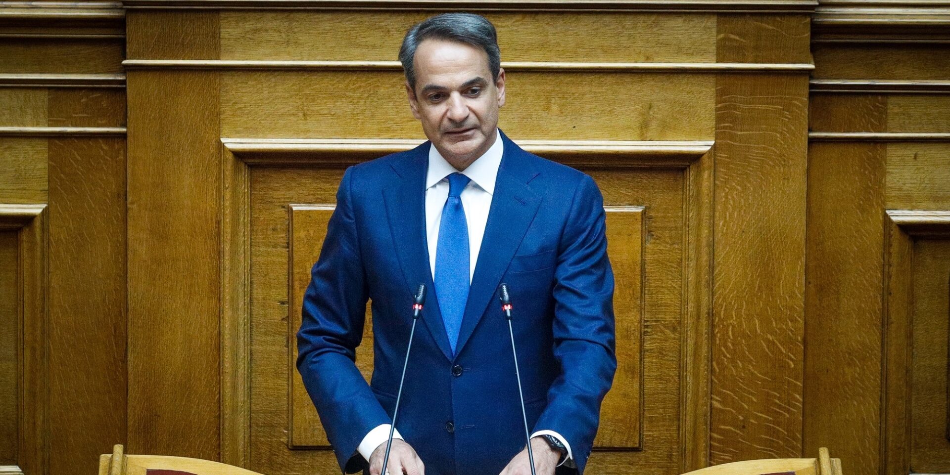 Ο Κυριάκος Μητσοτάκης στη Βουλή