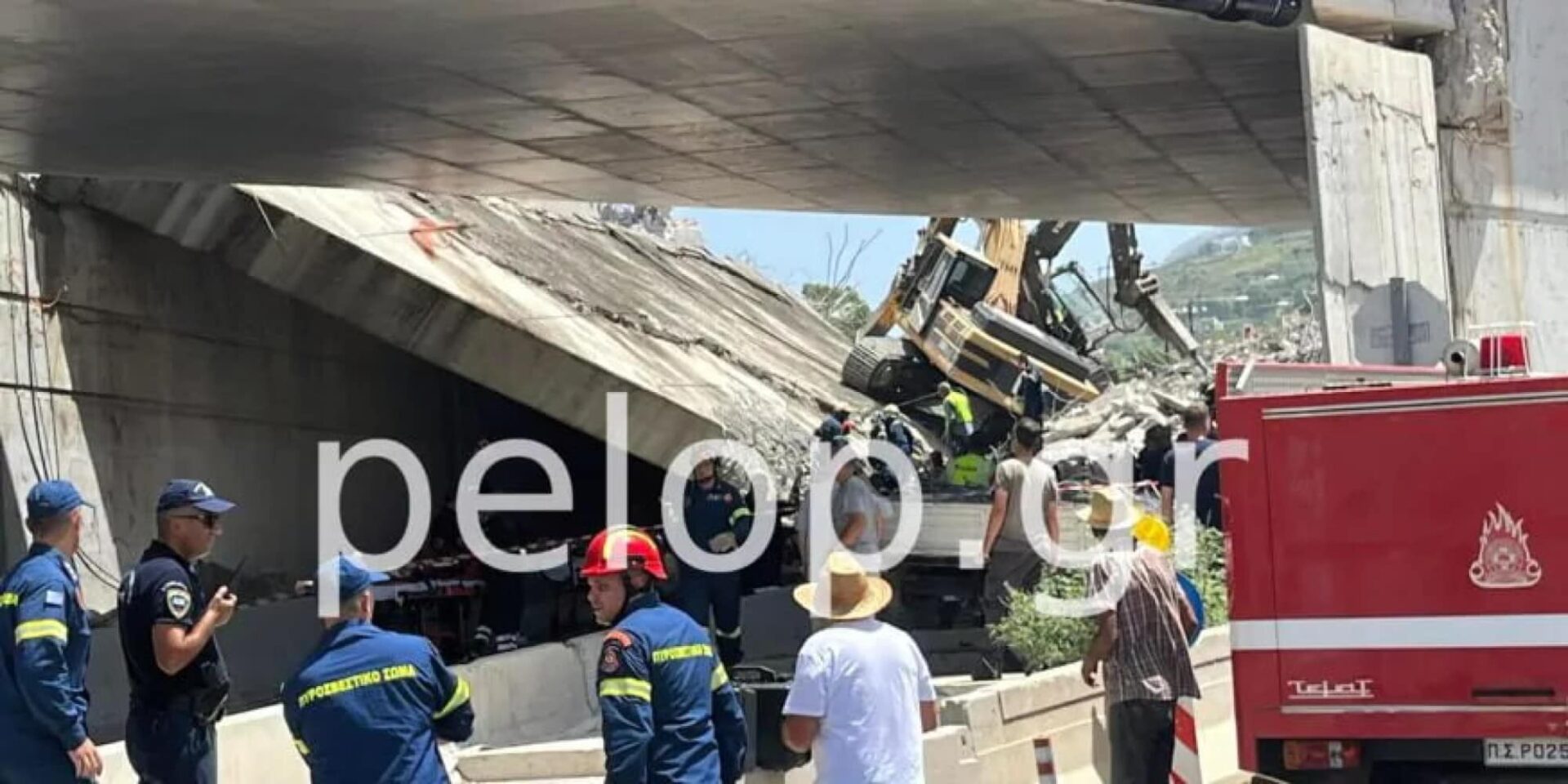 Έπεσε τμήμα γέφυρας στην Περιμετρική στην Πάτρα