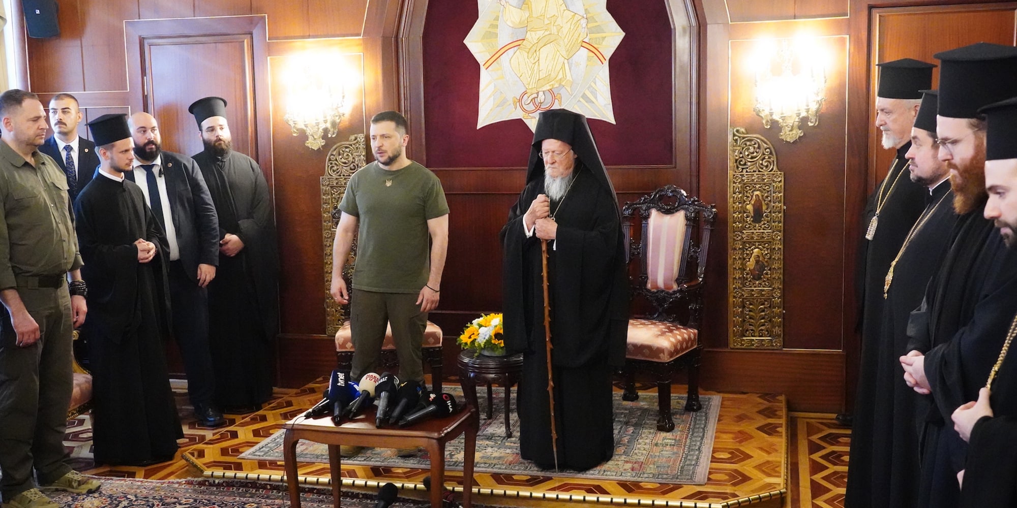 Ο Βολοντίμιρ Ζελένσκι, με τον Οικουμενικό Πατριάρχη Βαρθμολομαίο