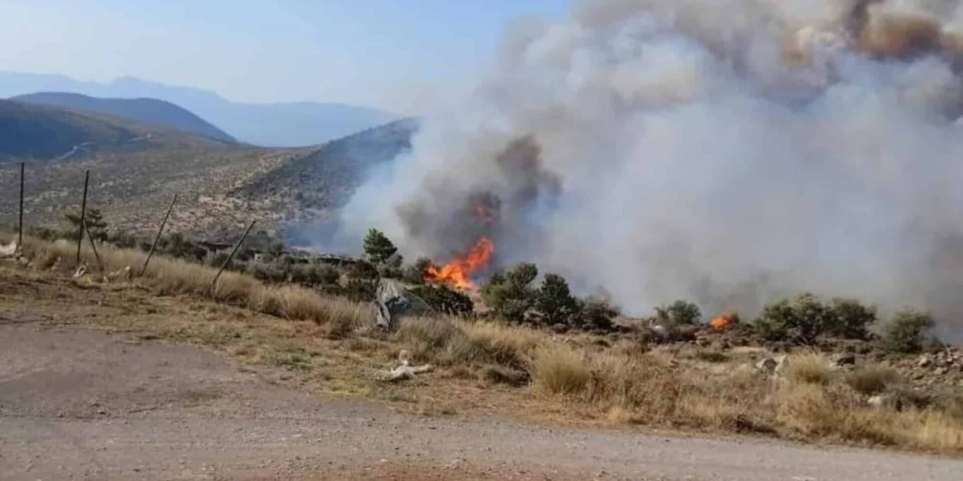 Εικόνα από τη φωτιά στον Πρόδρομο