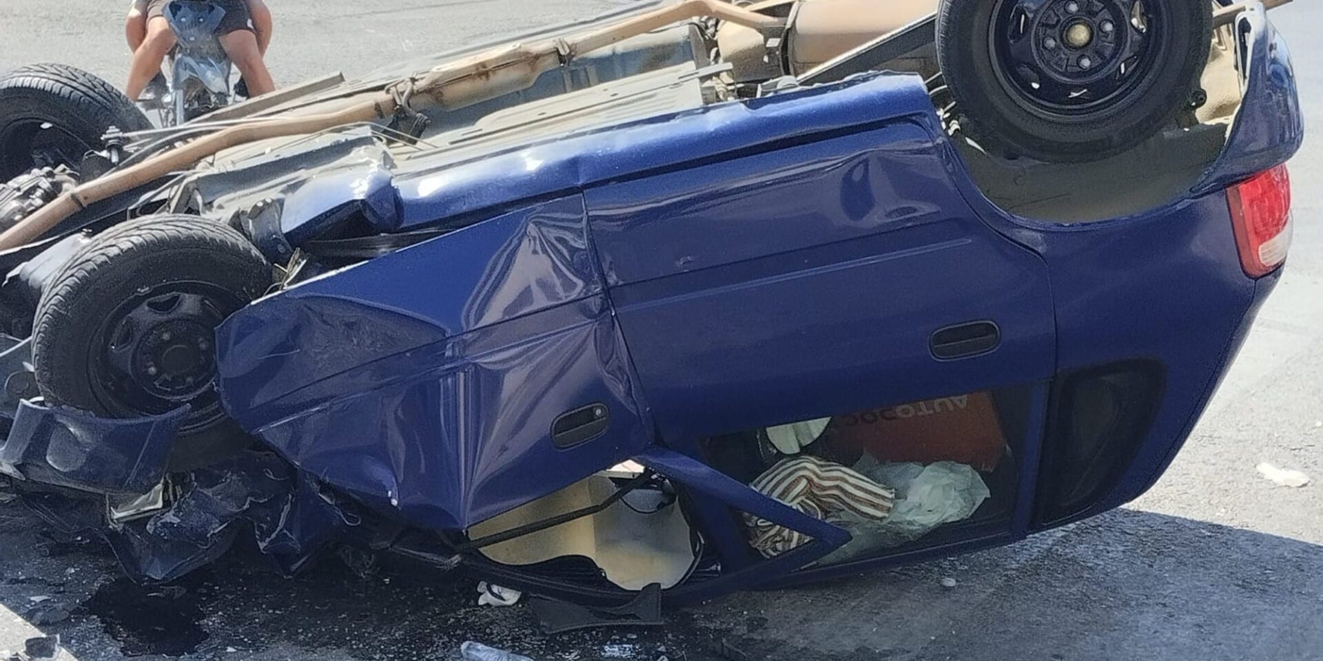 Εικόνα από το τροχαίο στην Ηλιούπολη