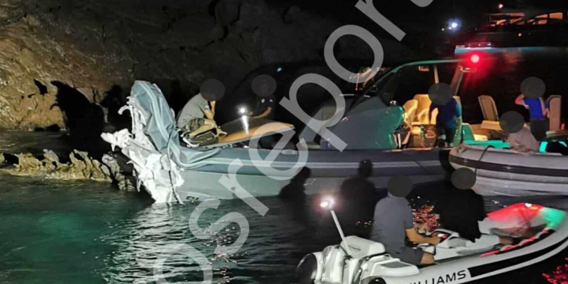 Το ταχύπλοο του Τούρκου επιχειρηματία που έπεσε στα βραχιά στη Λέρο