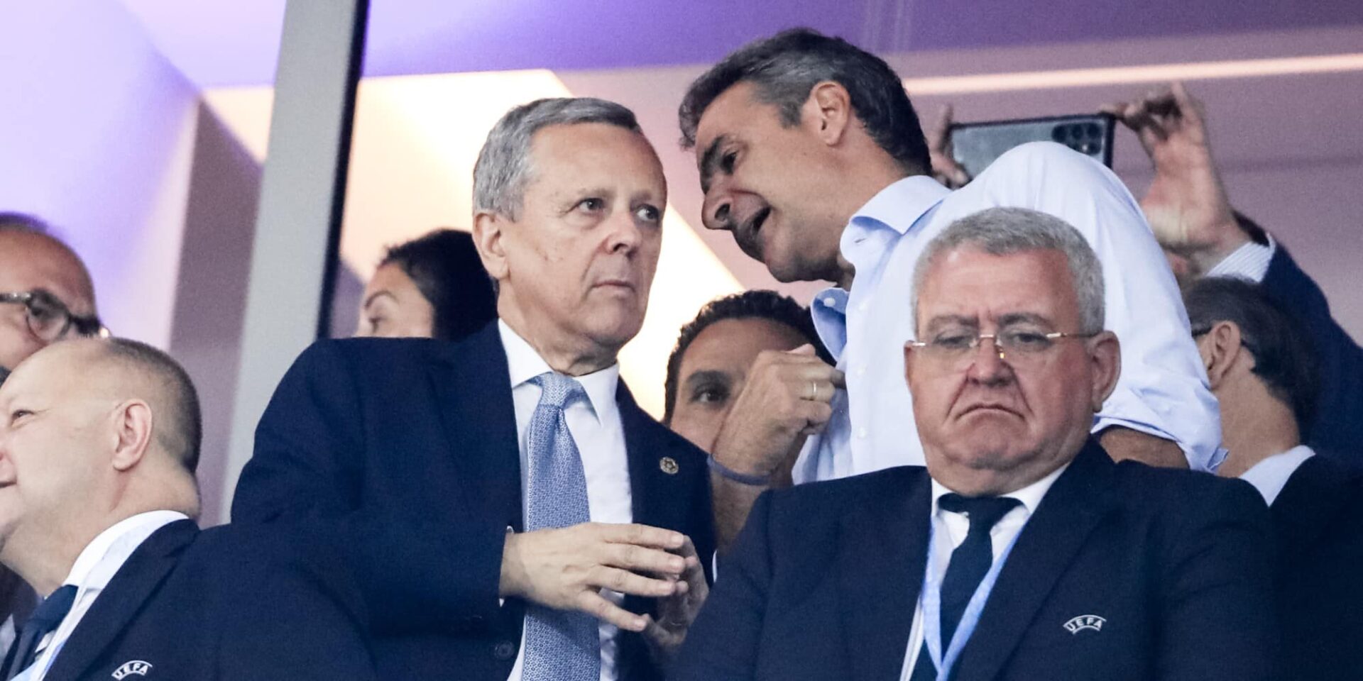 Ο πρόεδρος της ΕΠΟ Τάκης Μπαλτάκος και ο Κυριάκος Μητσοτάκης