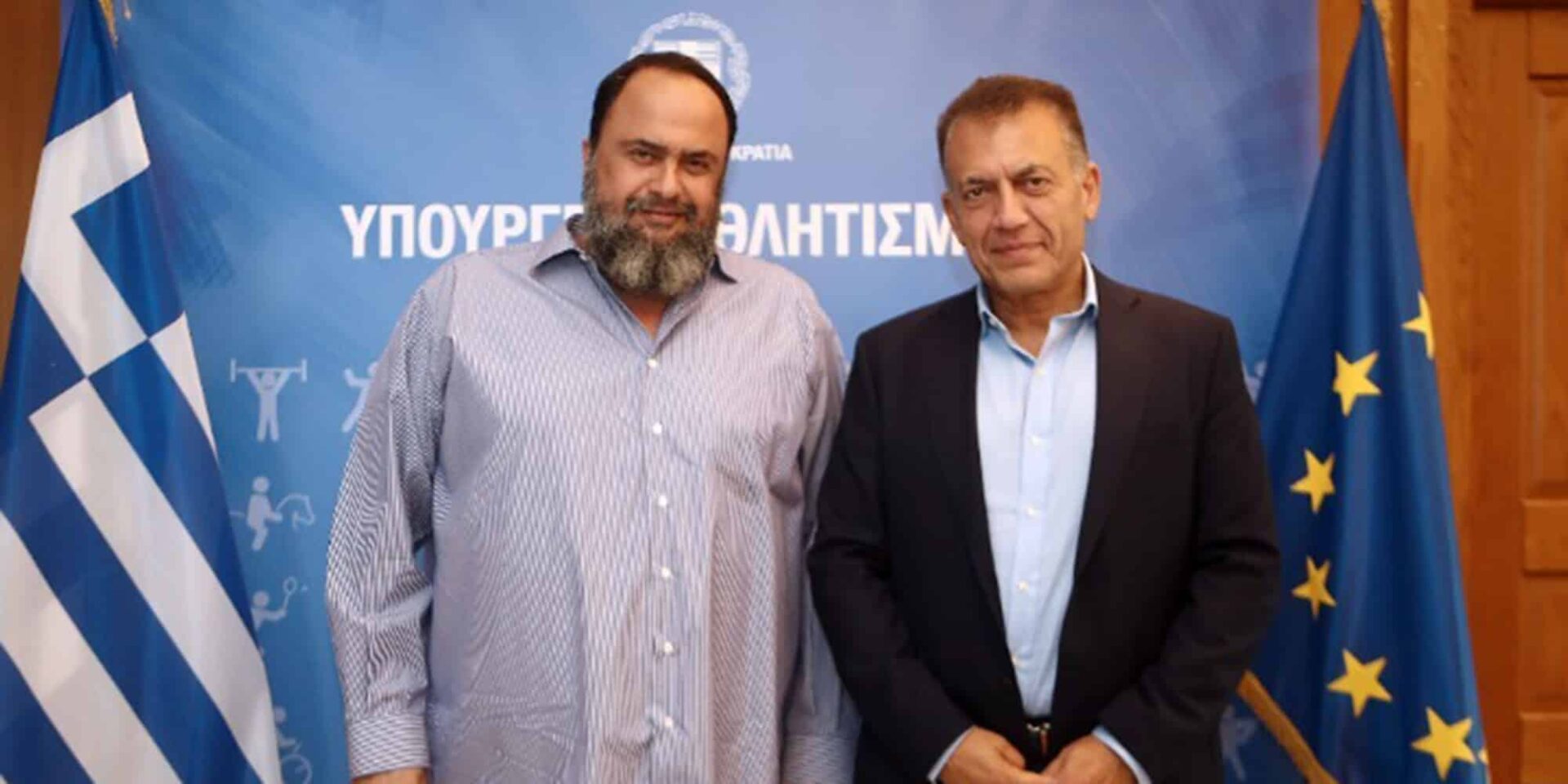 Ο Γιάννης Βρούτσης με τον Βαγγέλη Μαρινάκη