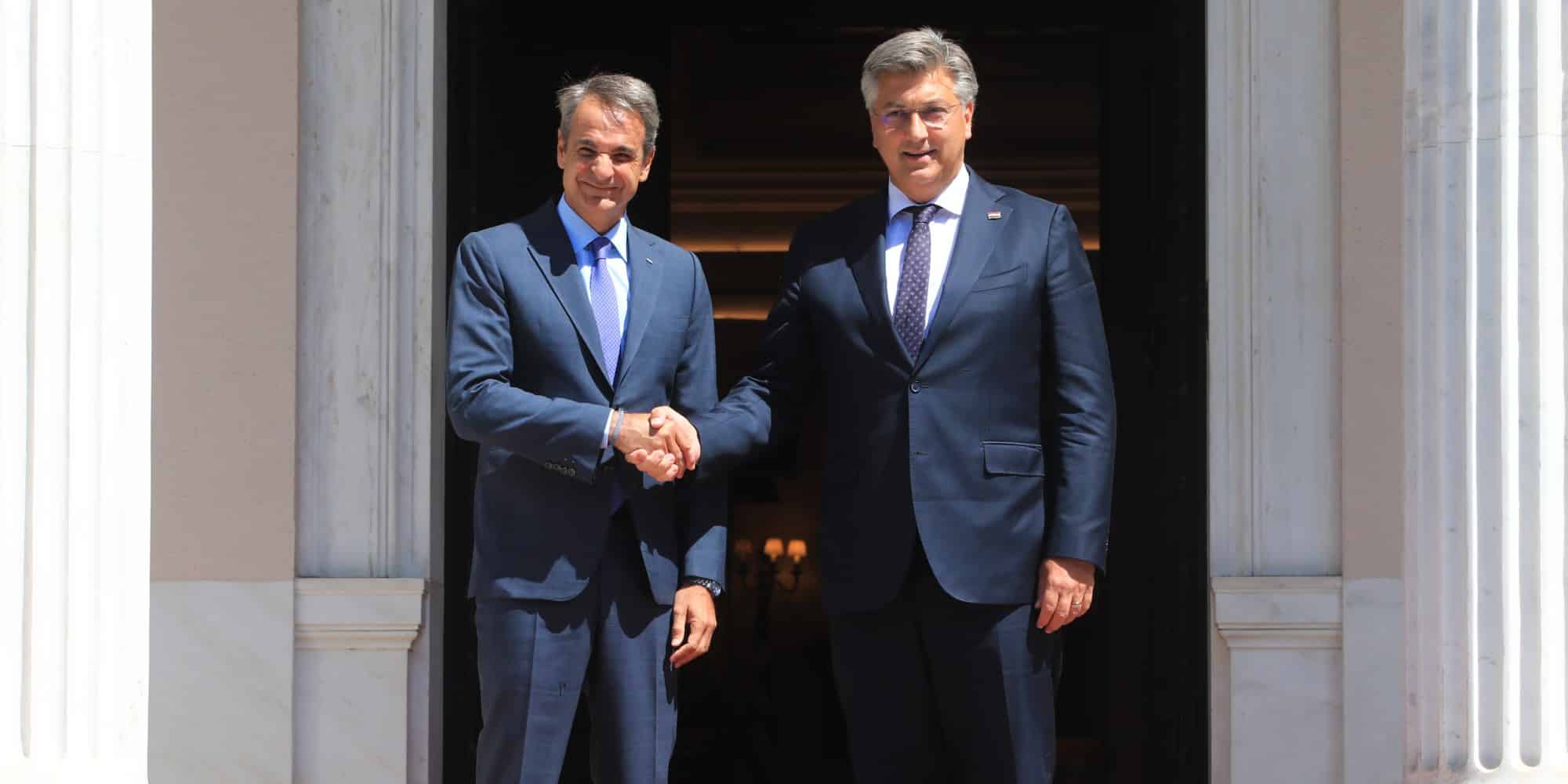 Ο Κυριάκος Μητσοτάκης συναντήθηκε με τον πρωθυπουργό της Κροατίας