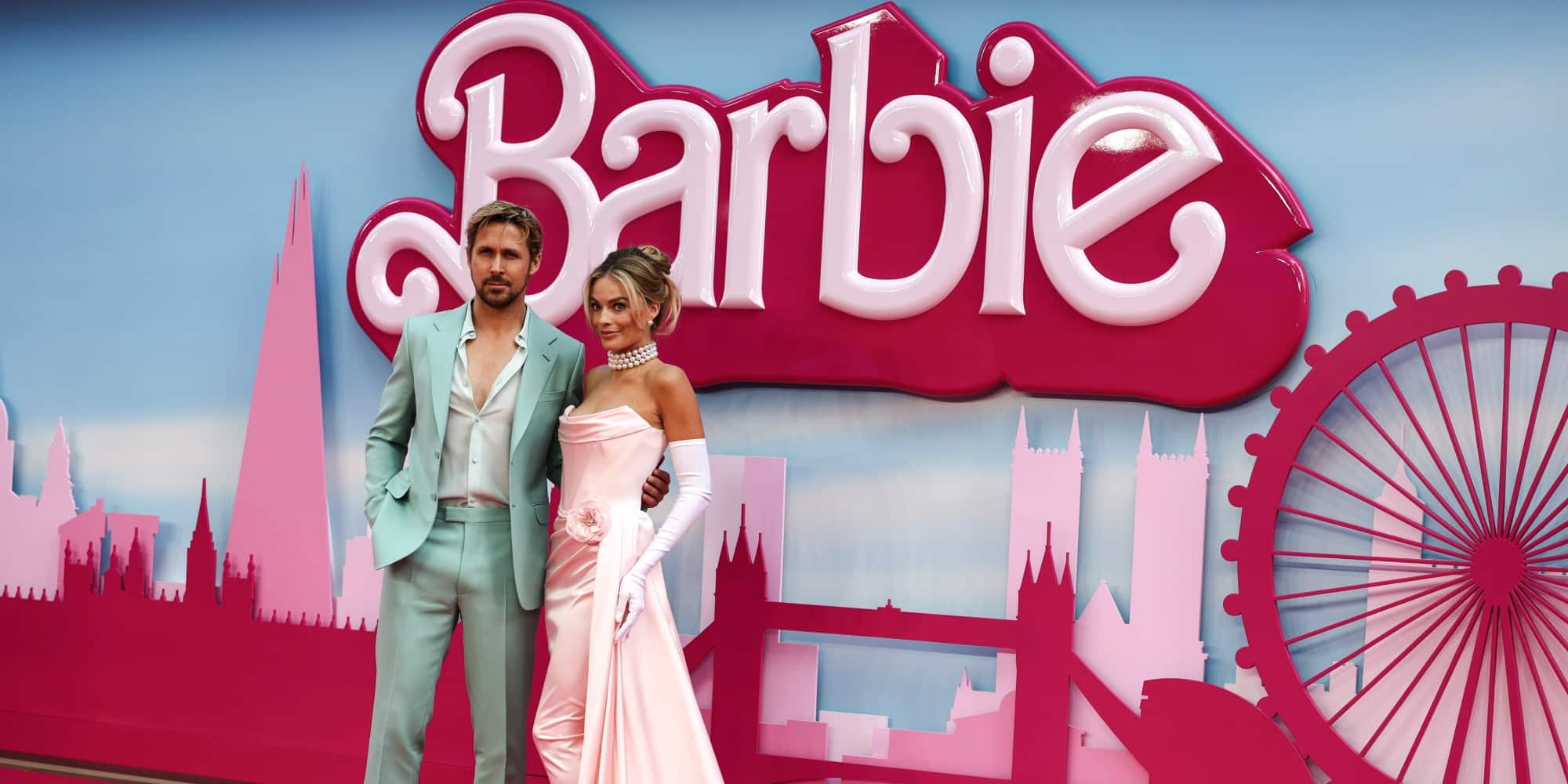 Ο Ράιαν Γκόσλινγκ και η Μάργκοτ Ρόμπι σε εκδήλωση για την ταινία της Barbie