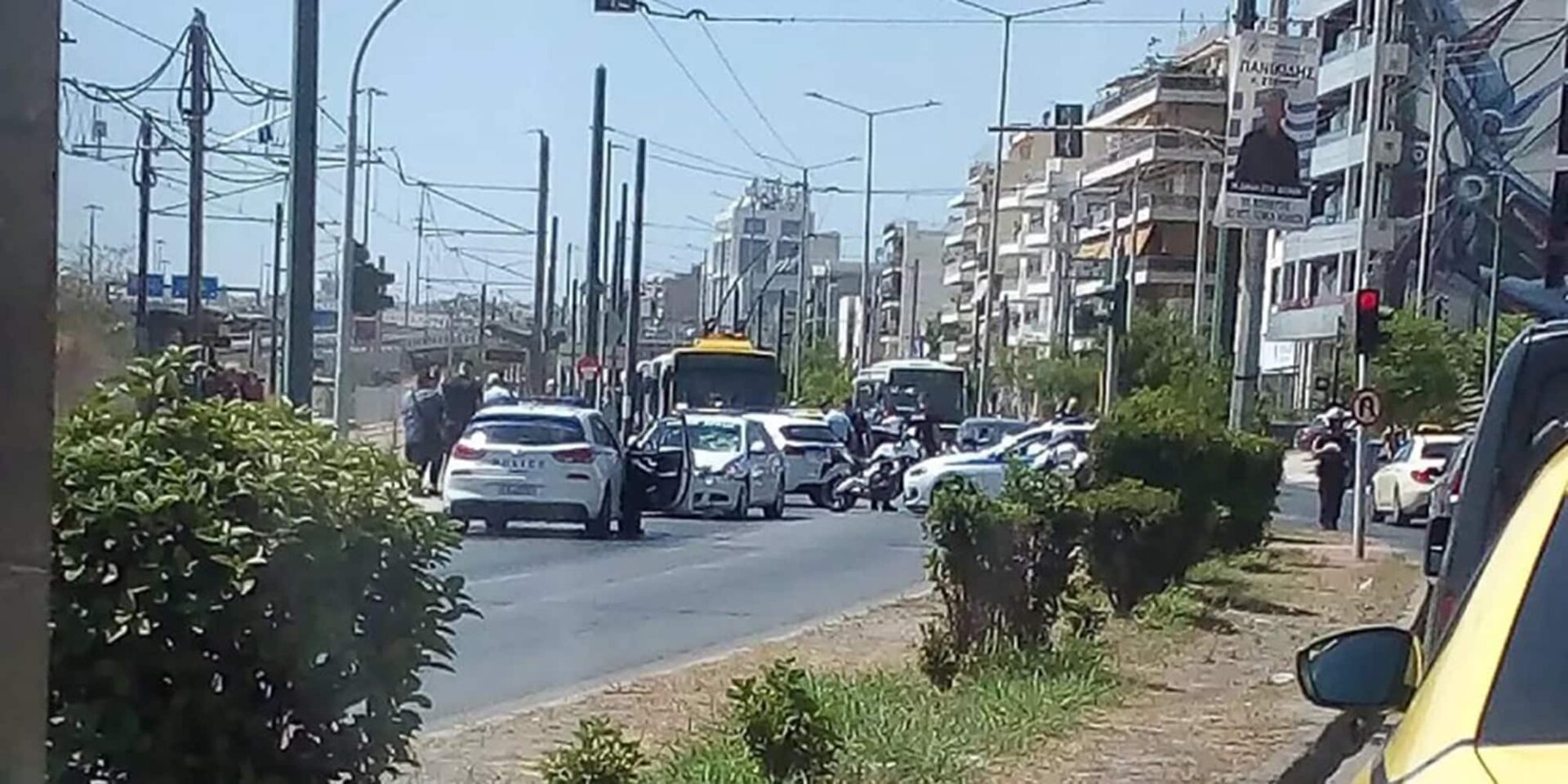 Το σημείο στο Μοσχάτο όπου σκοτώθηκε σε τροχαίο δυστύχημα 65χρονος