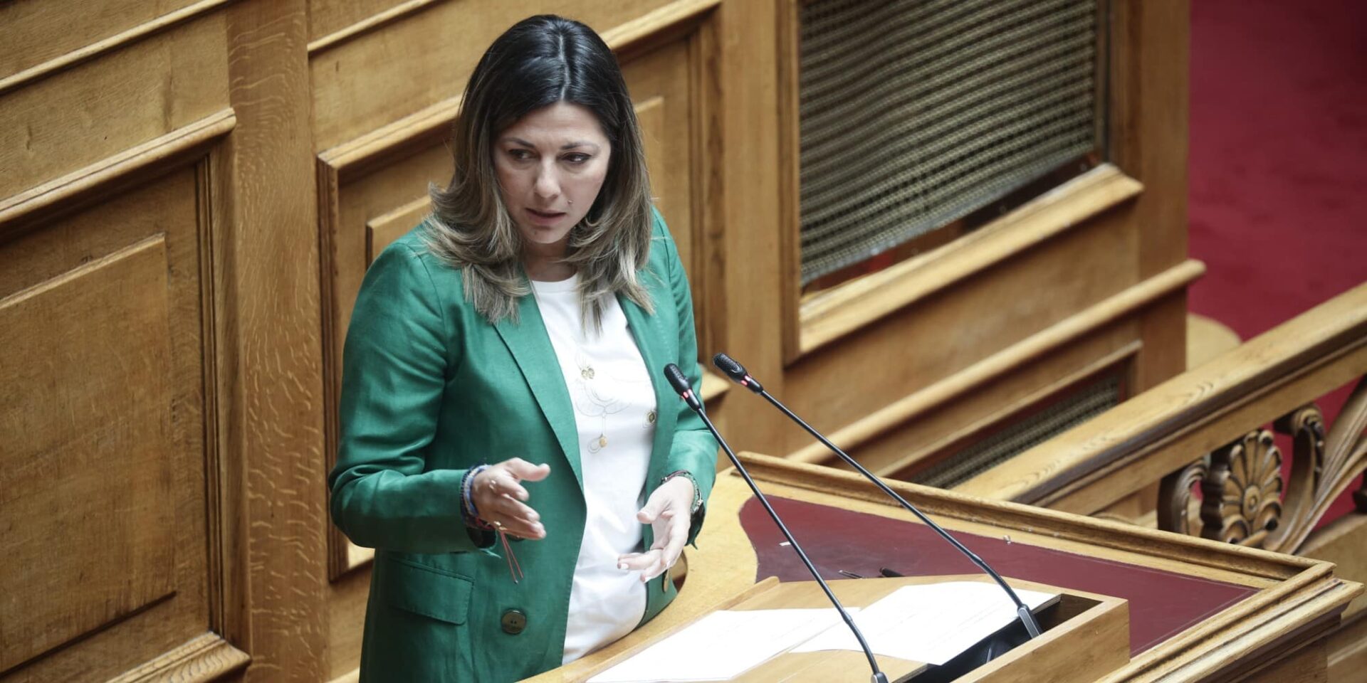 Η υπουργός Κοινωνικής Συνοχής και Οικογένειας Σοφία Ζαχαράκη