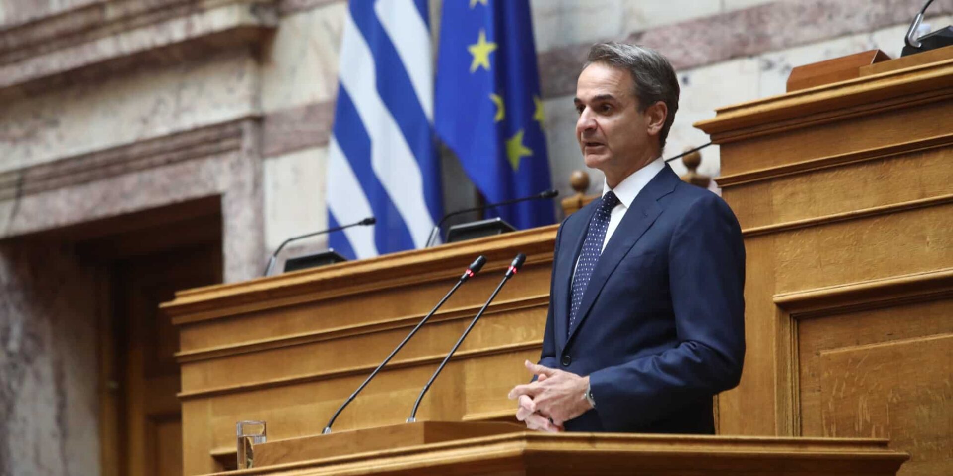 O Κυριάκος Μητσοτάκης σε παλιότερη συνεδριάση της ΚΟ της ΝΔ