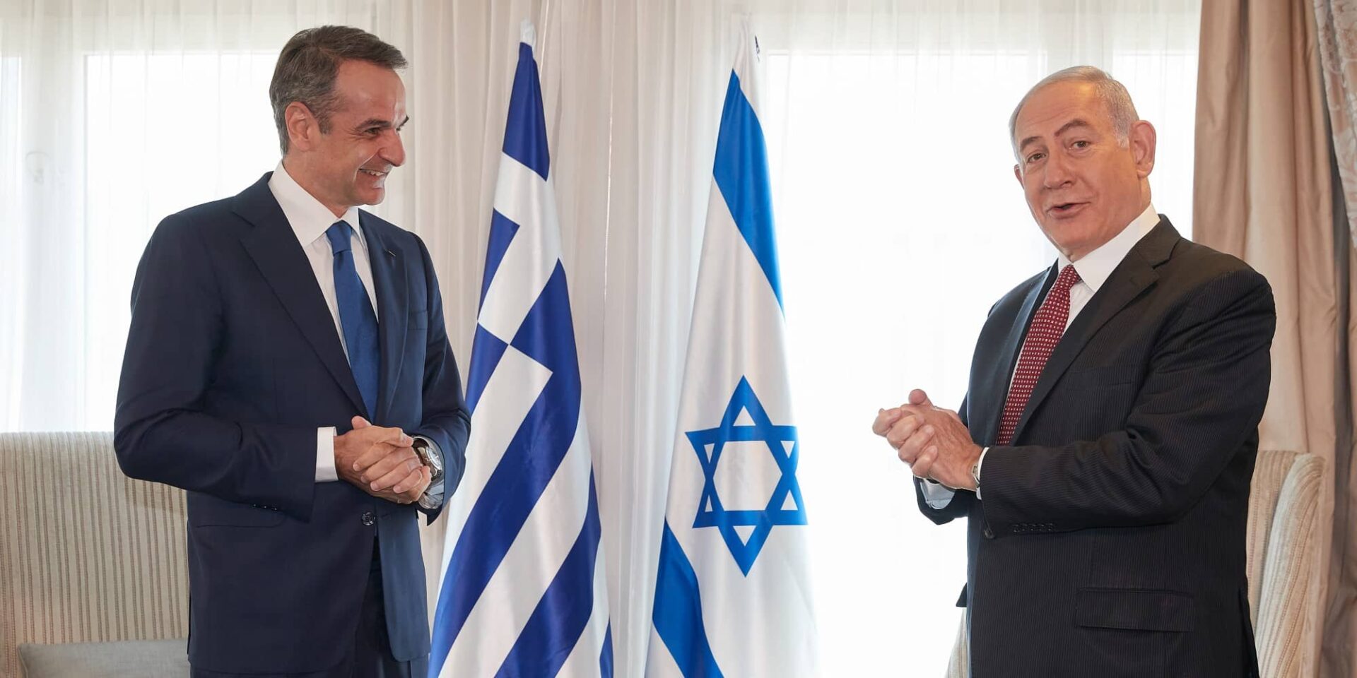Ο Κυριάκος Μητσοτάκης με τον Μπέντζαμιν Νετανιάχο