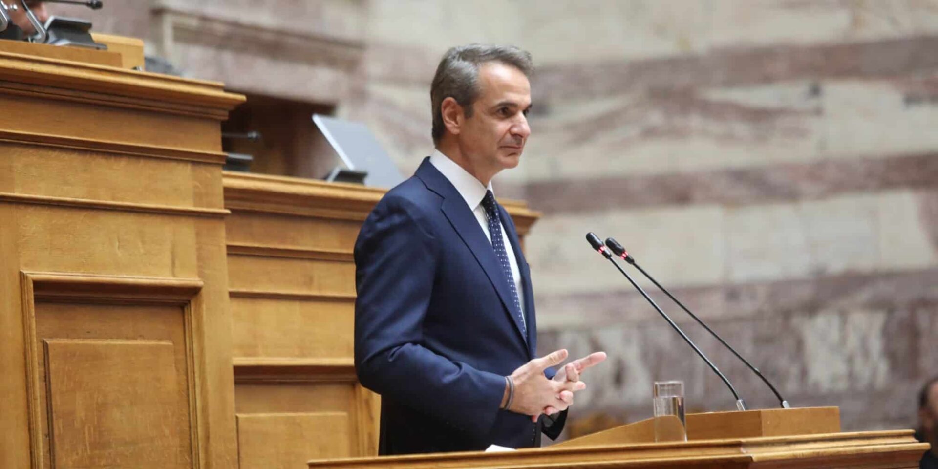 O Κυριάκος Μητσοτάκης σε παλιότερη συνεδριάση της ΚΟ της ΝΔ