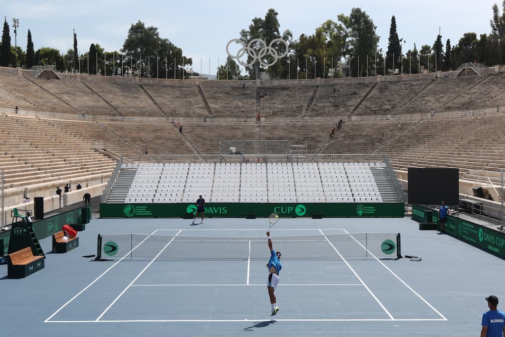 Tenis Kallimarmaro - Εντυπωσιακό: Έτοιμο το γήπεδο τένις στο Καλλιμάρμαρο για το Davis Cup (εικόνες)