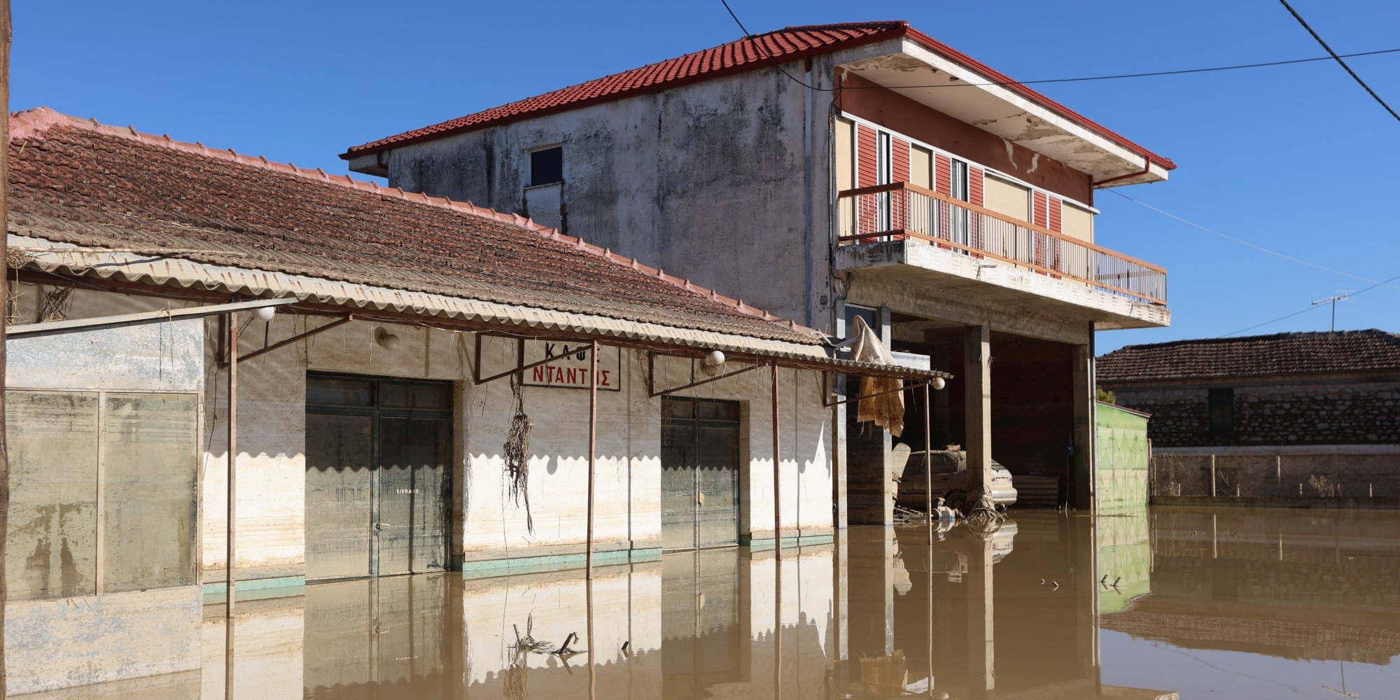Εικόνα από πλημμύρες στη Θεσσαλία