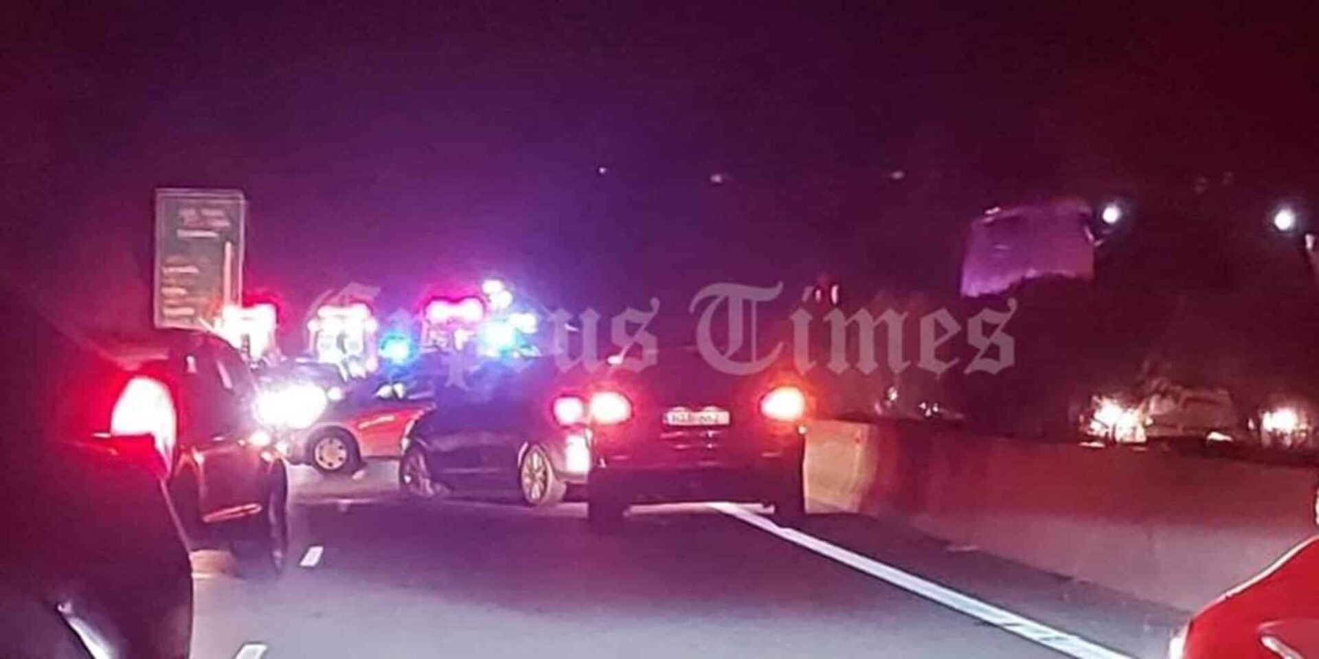 Εικόνα από το τροχαίο δυστύχημα στην Κύπρο