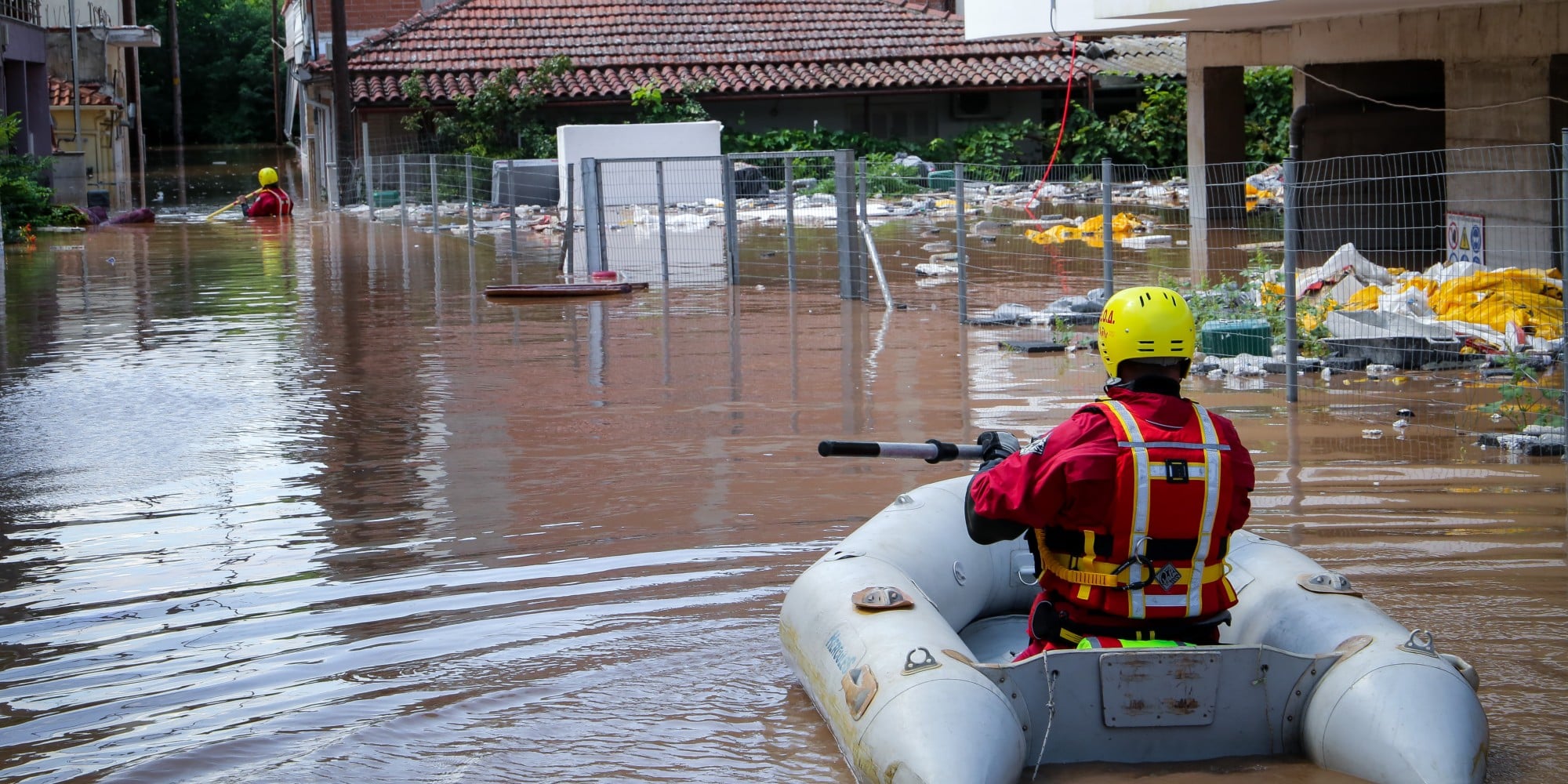 Εικόνα από πλημμύρες στη Λάρισα