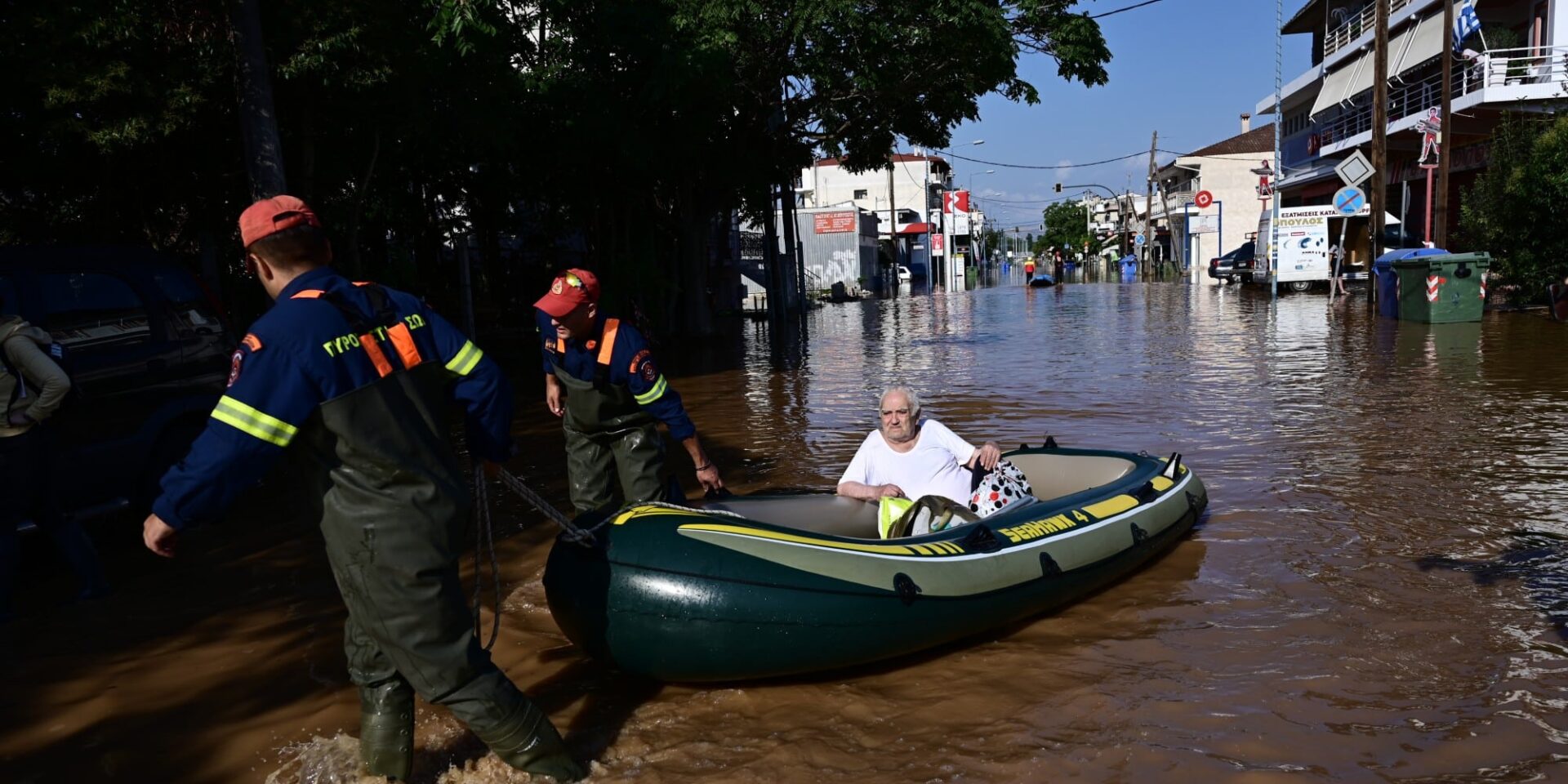 Εικόνα από πλημμύρες στη Λάρισα