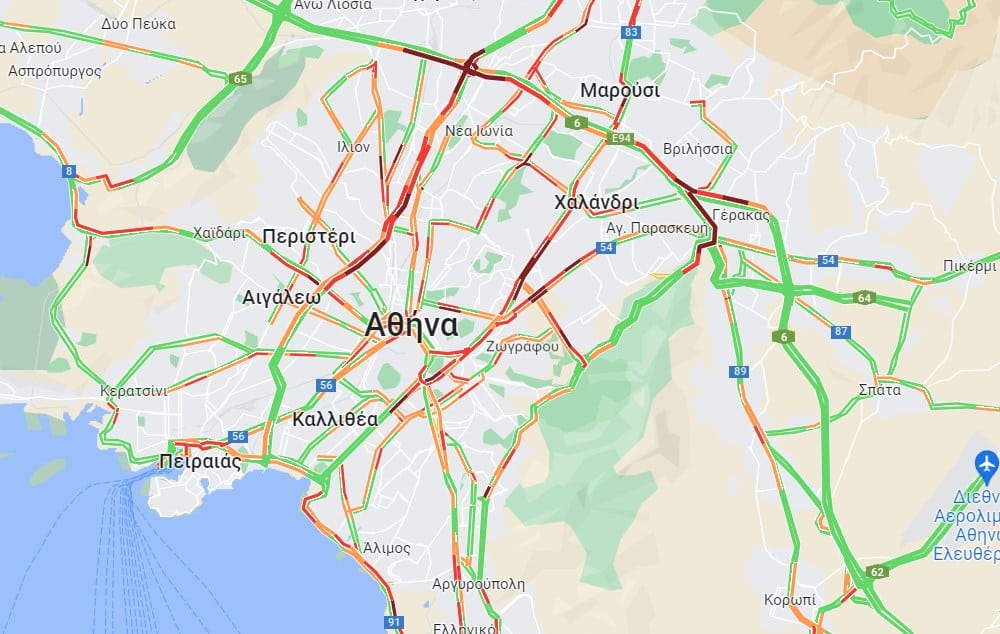 Κίνηση τώρα: Μεγάλες καθυστερήσεις σε Αττική Οδό και Κηφισό – Προβλήματα στα δρομολόγια του Προαστιακού (live ο χάρτης)