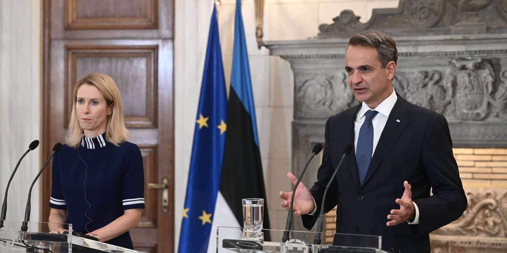 Ο Κυριάκος Μητσοτάκης με την πρωθυπουργό της Εσθονίας, Κάγια Κάλλας