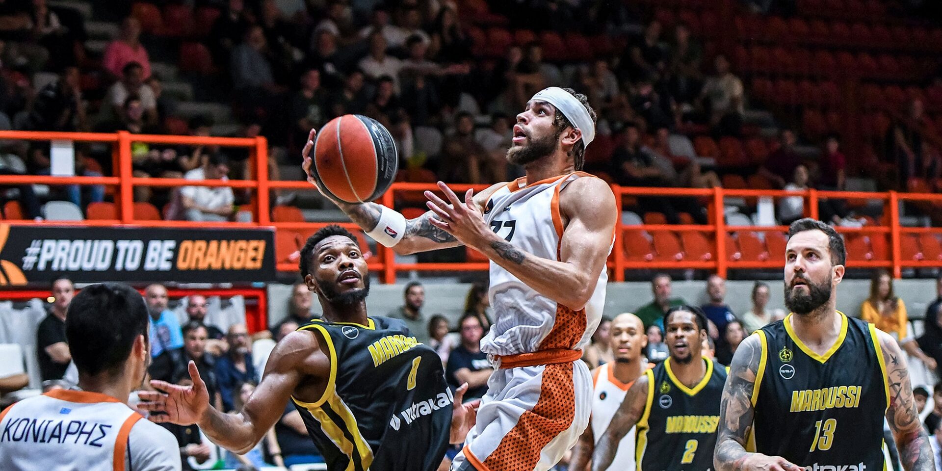 Εικόνα από τον αγώνα της Basket League Προμηθέας-Μαρούσι
