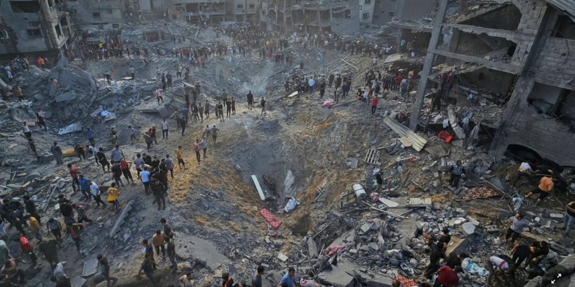 Εικόνα από τον βομβαρδισμό στην Τζαμπαλίγια