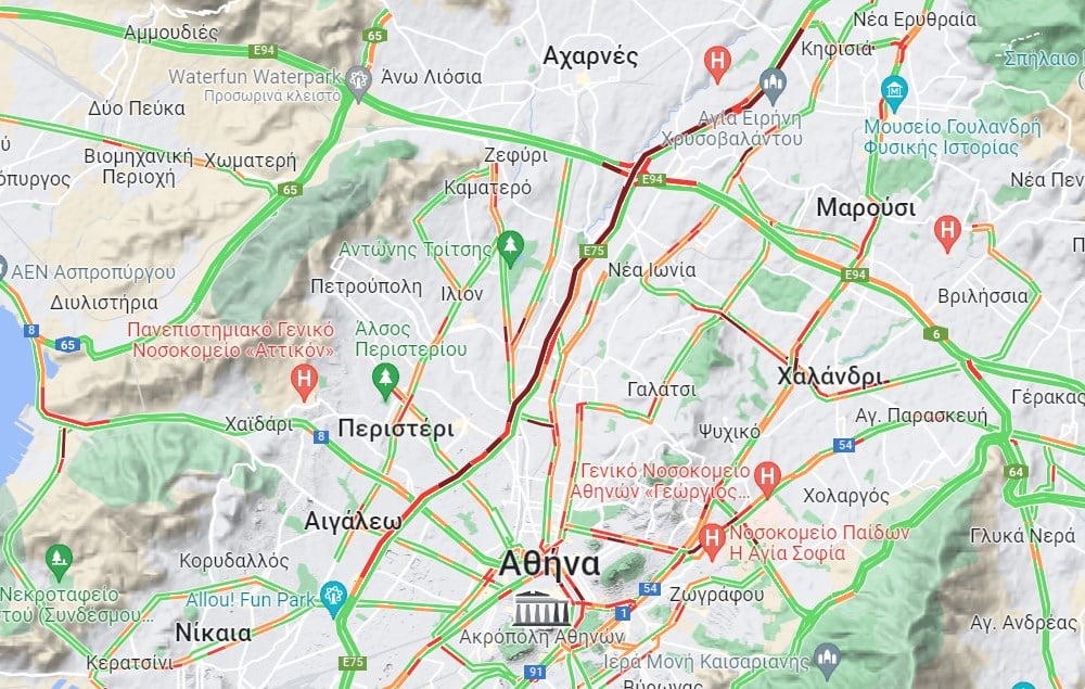 Κίνηση τώρα: Χάος στον Κηφισό και ουρές χιλιομέτρων λόγω καραμπόλας αυτοκινήτων (live ο χάρτης)