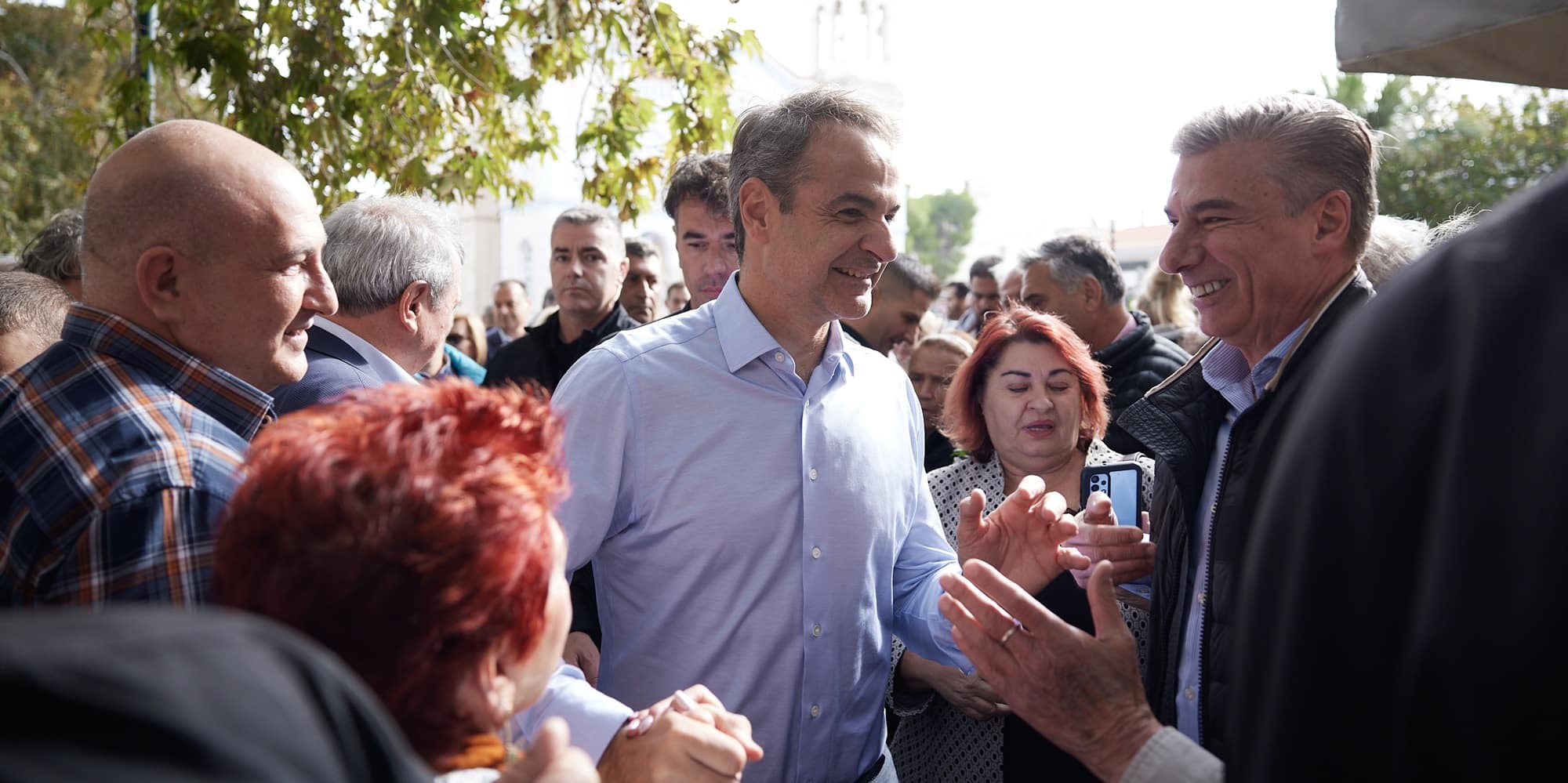 Ο Κυριάκος Μητσοτάκης στην Κερατέα