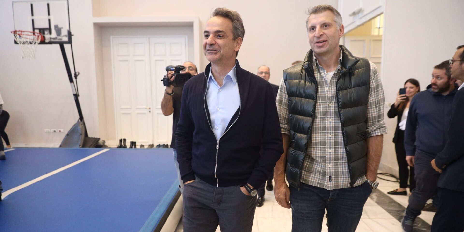 Ο Κυριάκος Μητσοτάκης με τον Θοδωρή Παπαλουκά