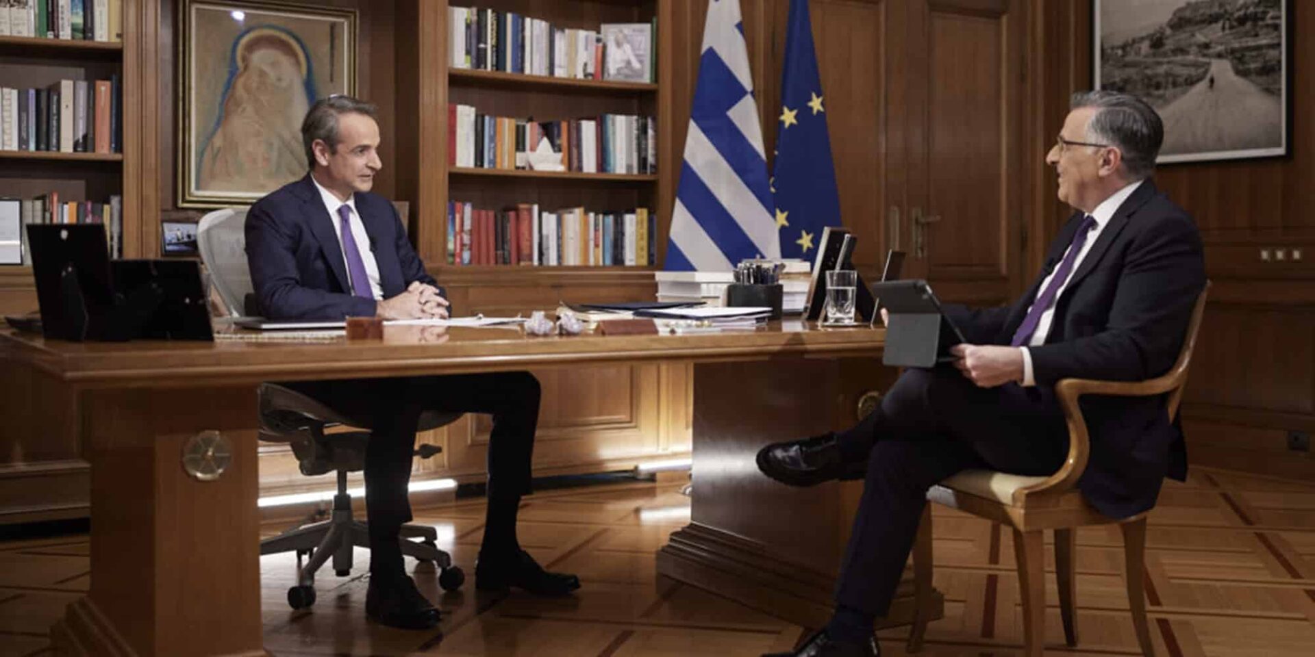 Ο Κυριάκος Μητσοτάκης στην ΕΡΤ