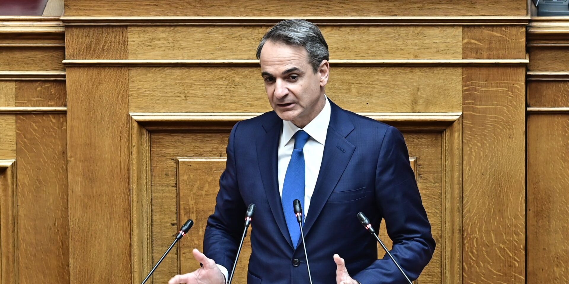 Ο Κυριάκος Μητσοτάκης στην Ολομέλεια της Βουλής