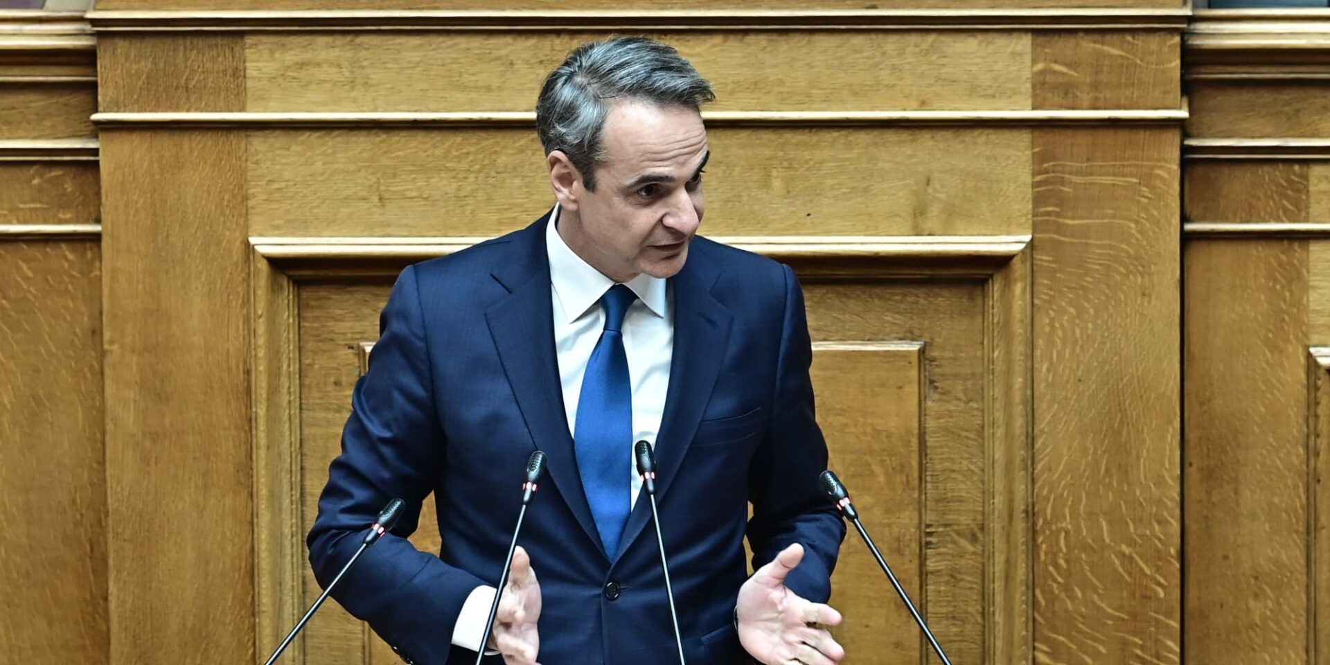 Ο Κυριάκος Μητσοτάκης στην Ολομέλεια της Βουλής